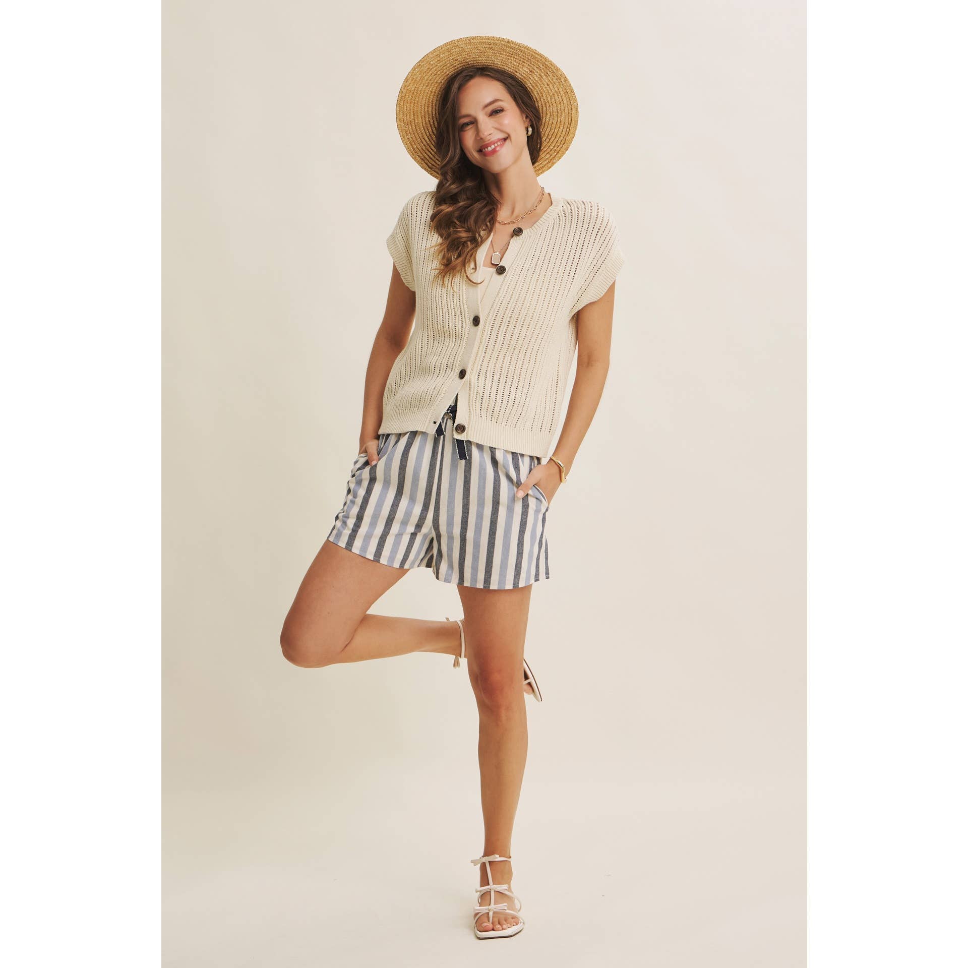 Bri Button Down Sweater Tee