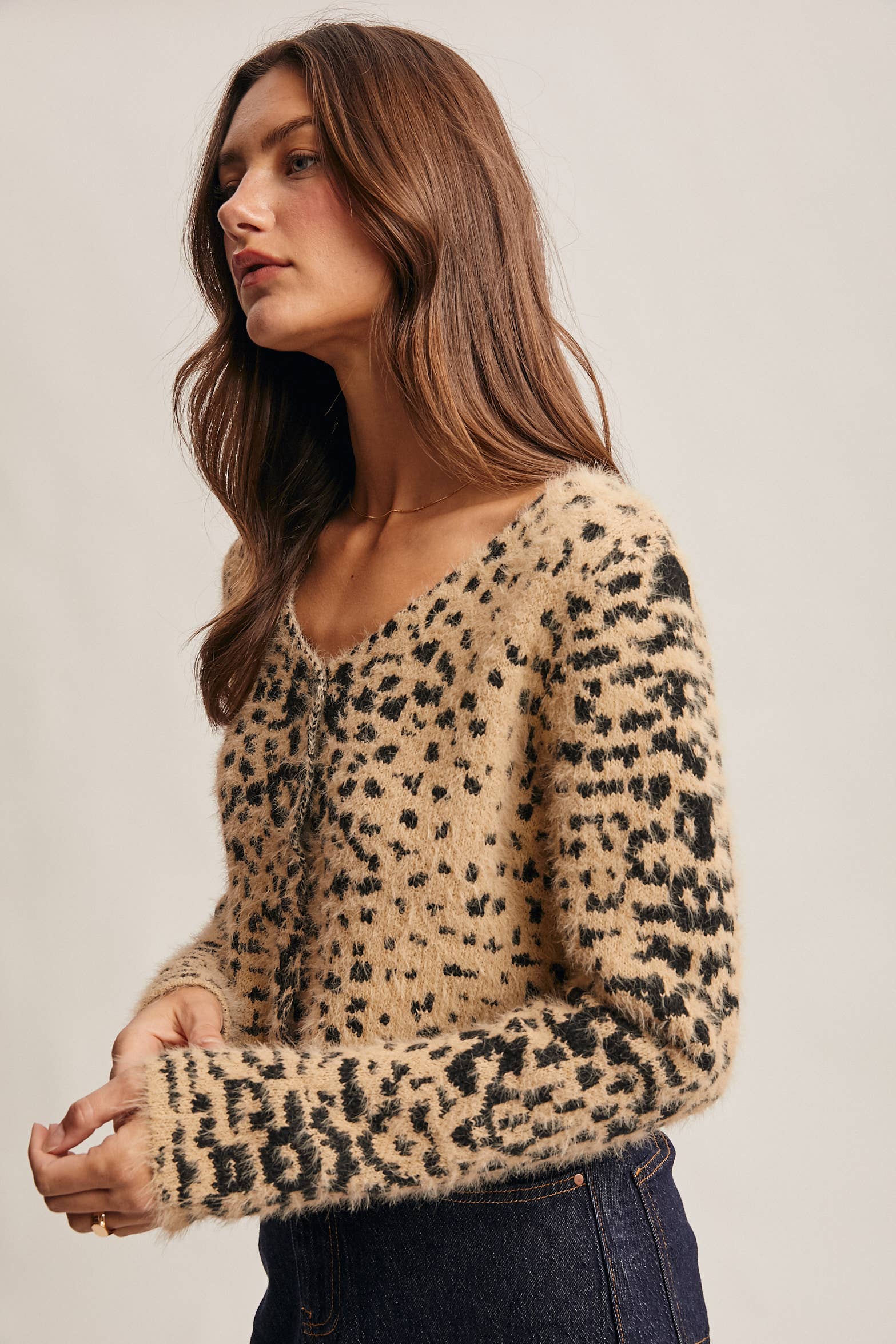 Hanna Fuzzy Leopard Cardigan