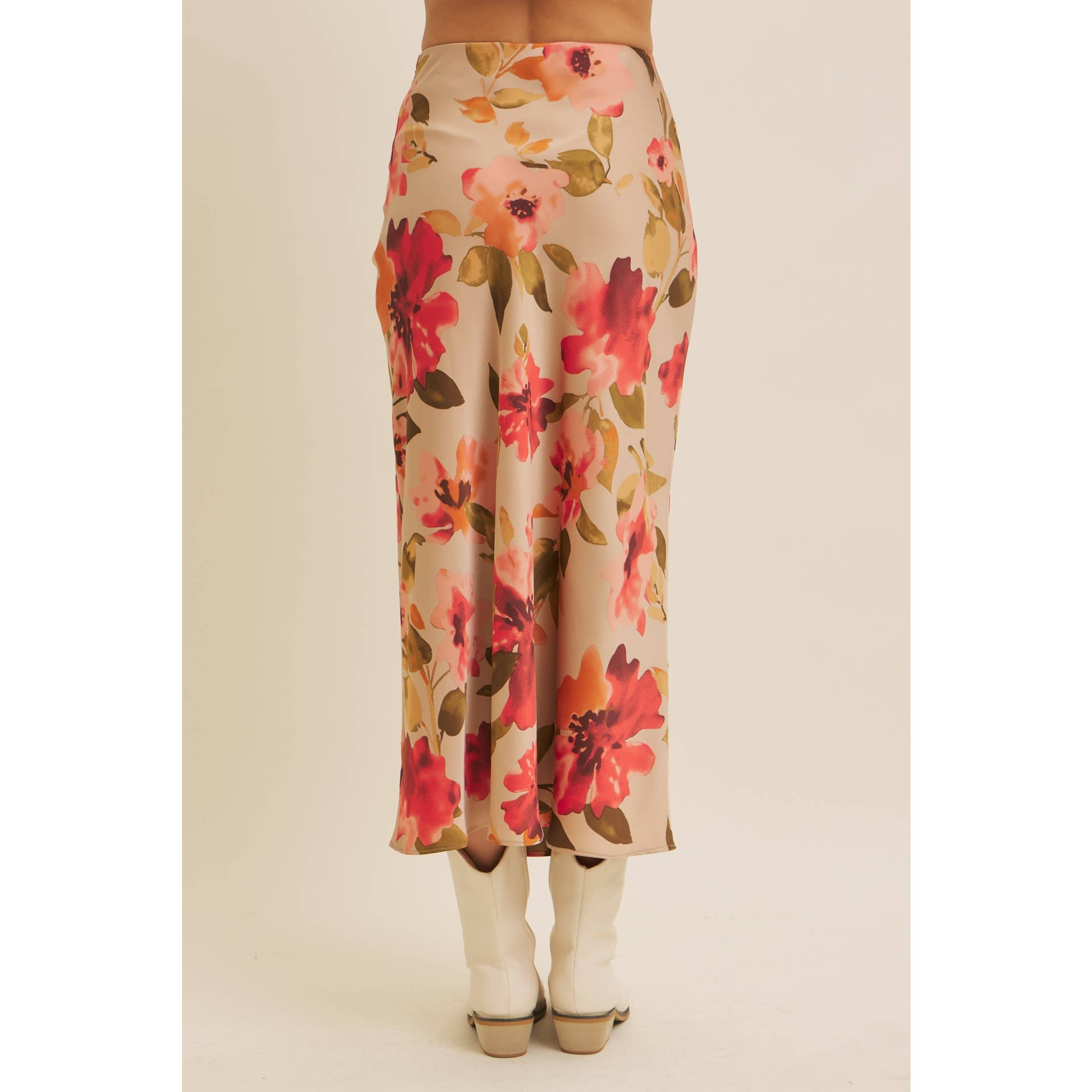 Jocelyn Floral Satin Maxi Skirt