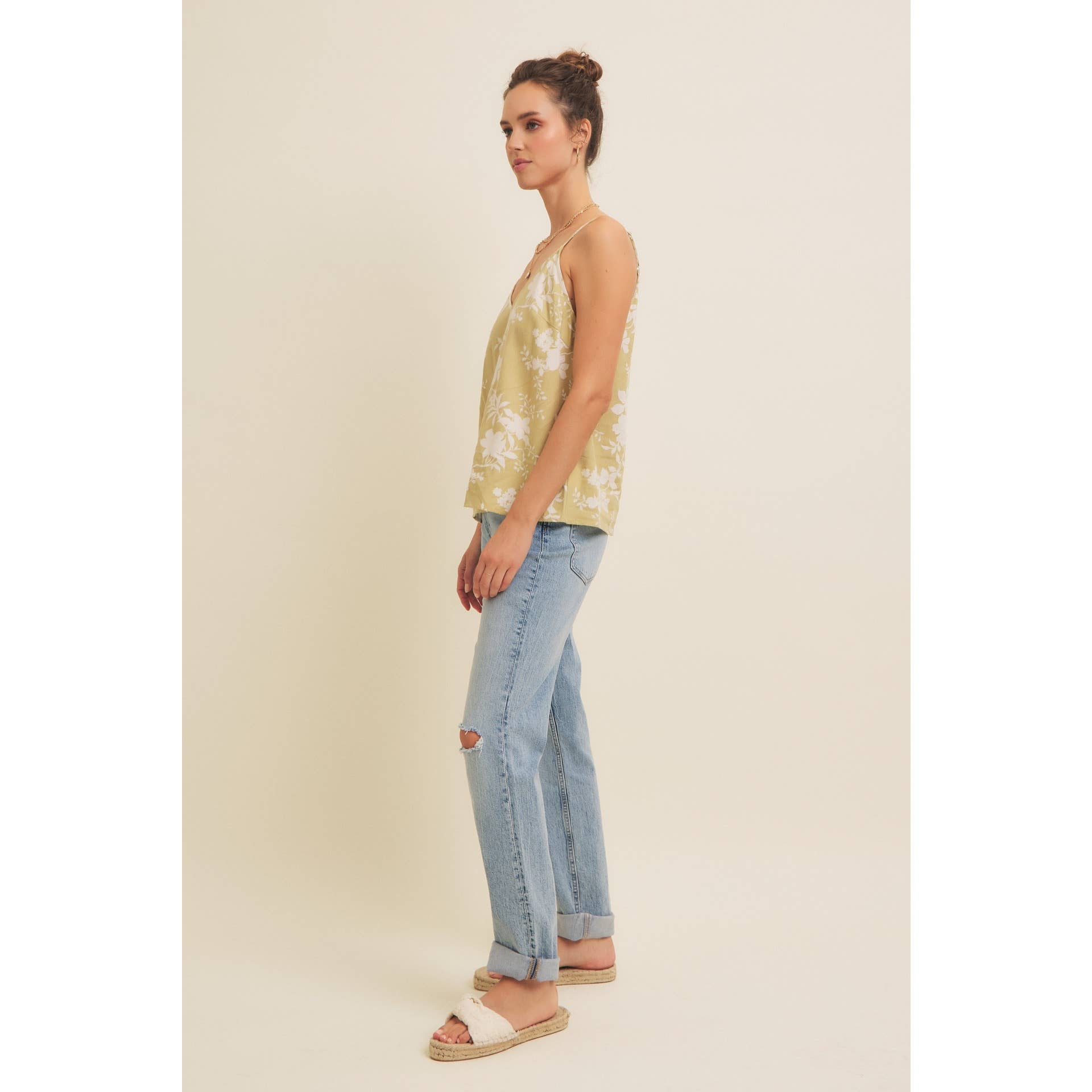 Simone Floral Linen Tank