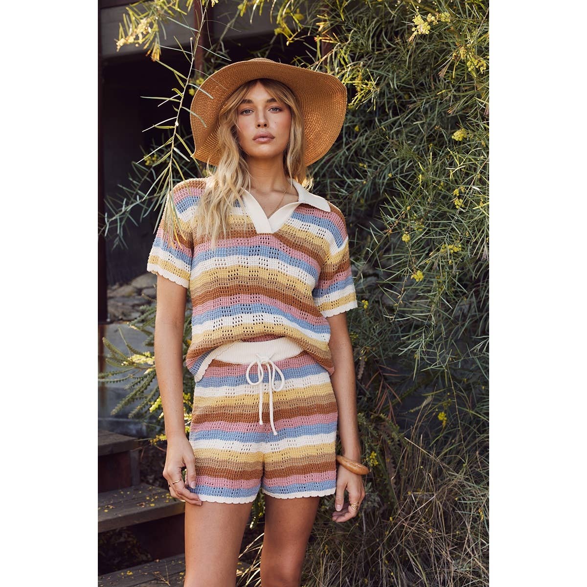 Civana Striped Sweater Shorts