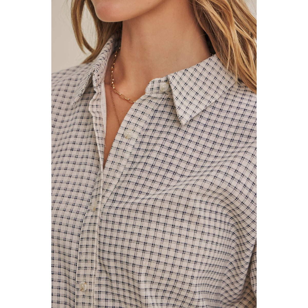 Delta Plaid Dolman Button Down