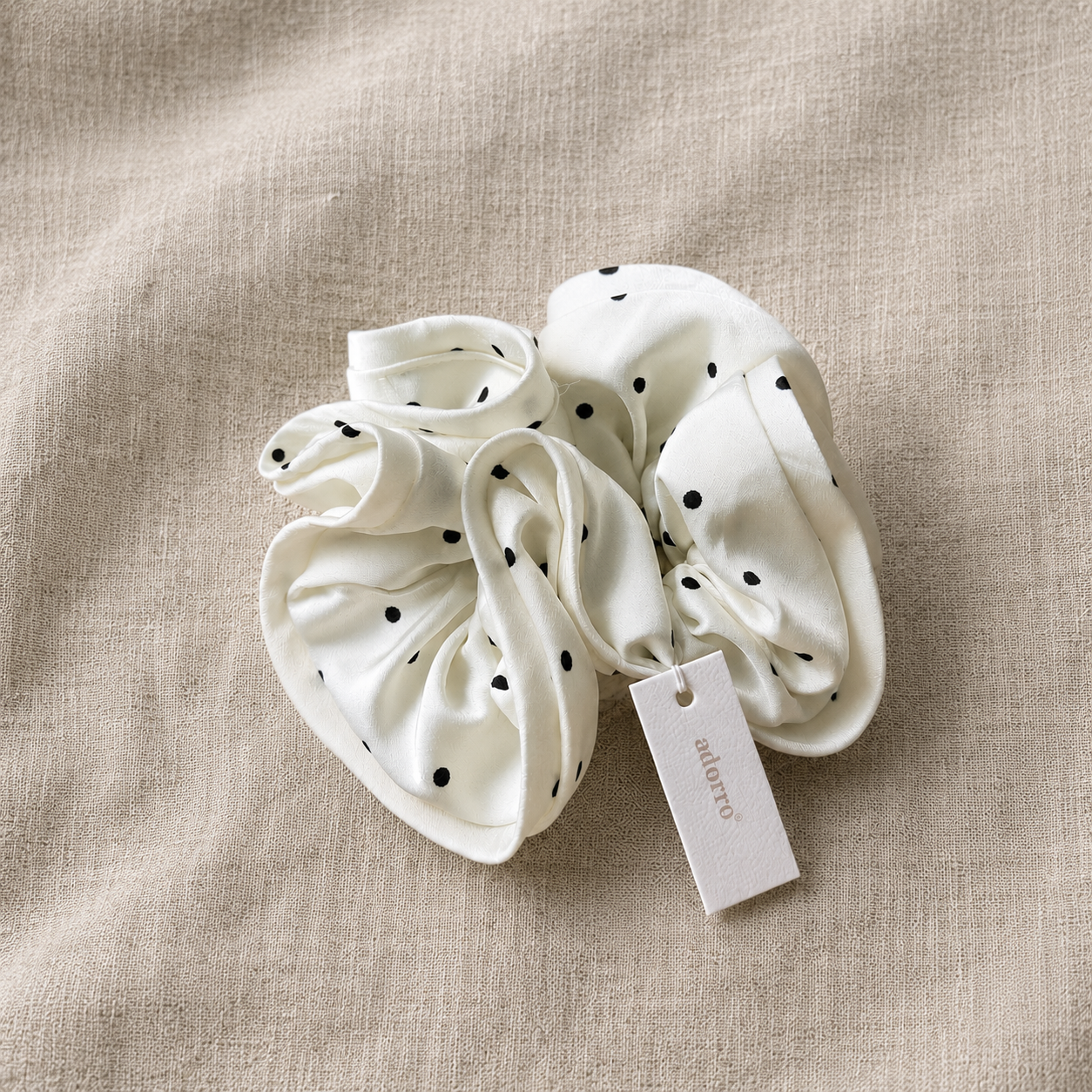Polka Dot Satin Mega Scrunchies