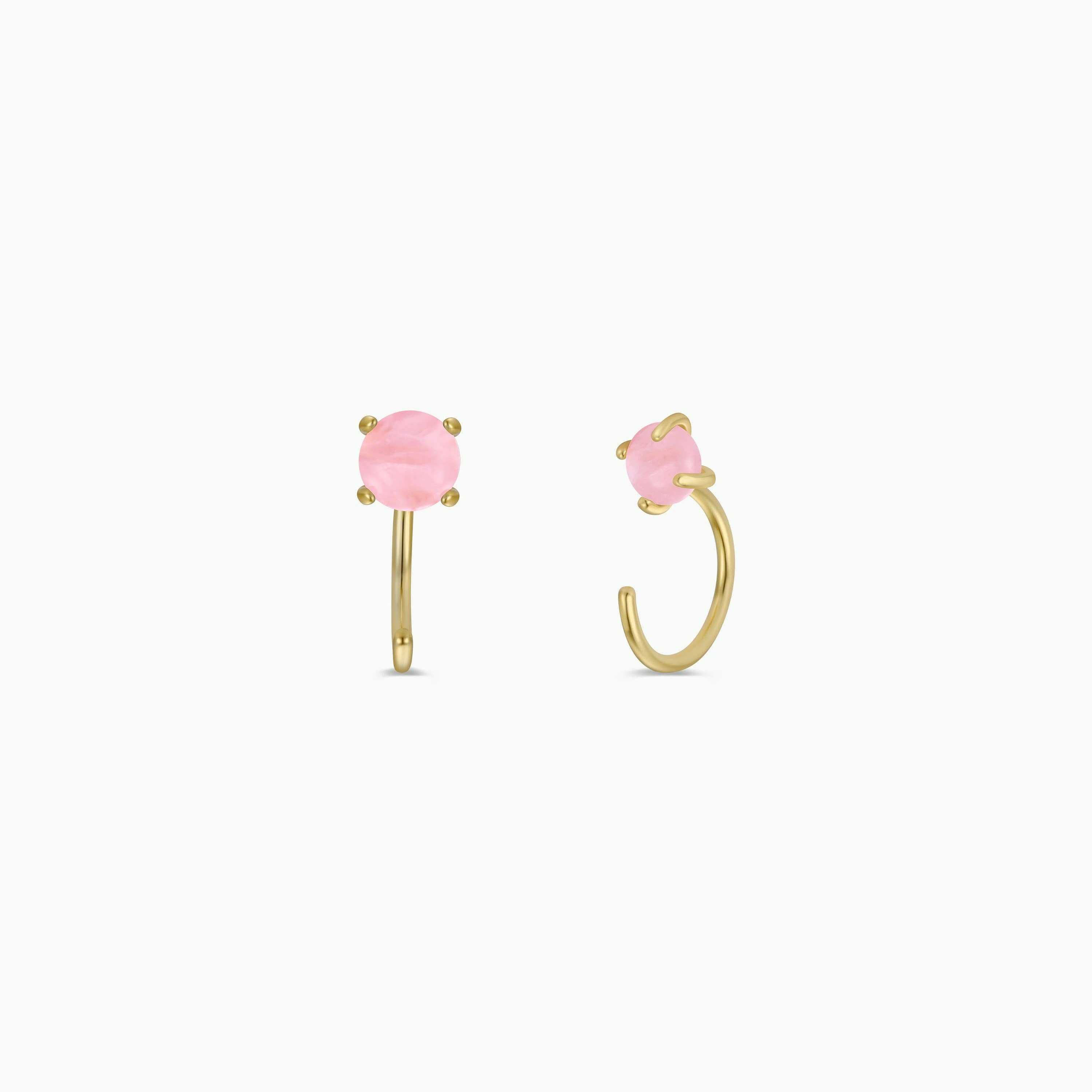 Gemstone Huggie Earrings