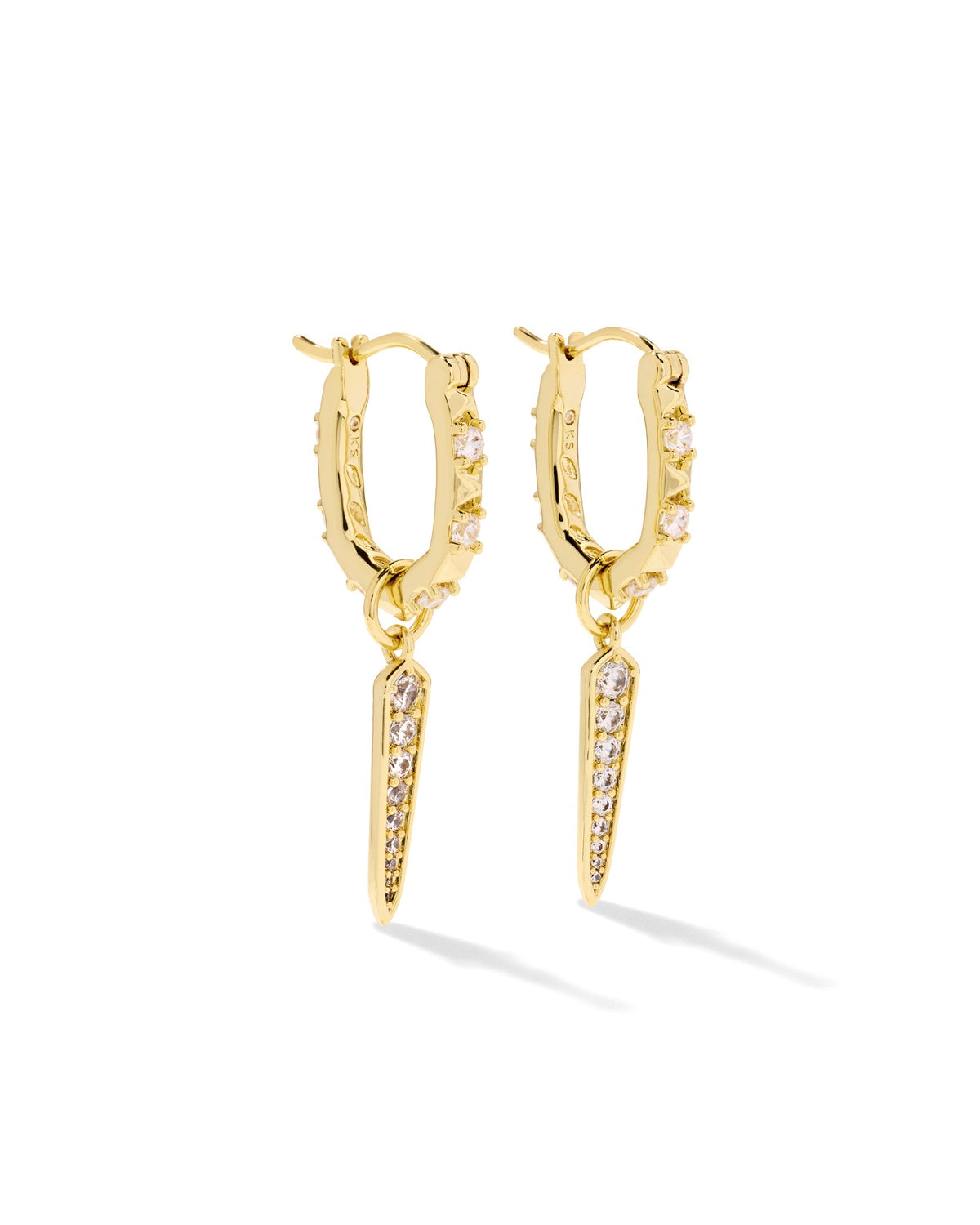 Fate Gold Huggie Earrings - White CZ