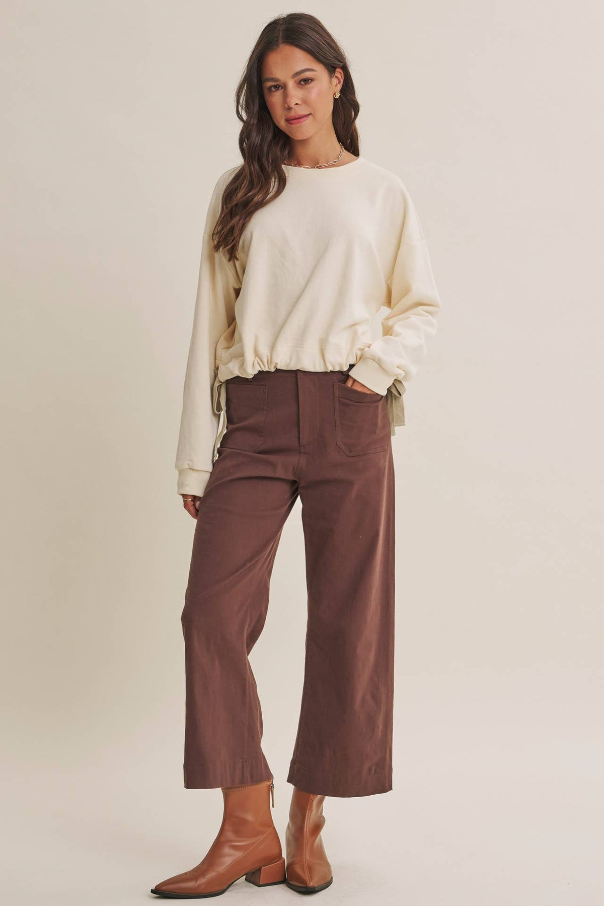 Katie Cotton Linen Cropped Pant