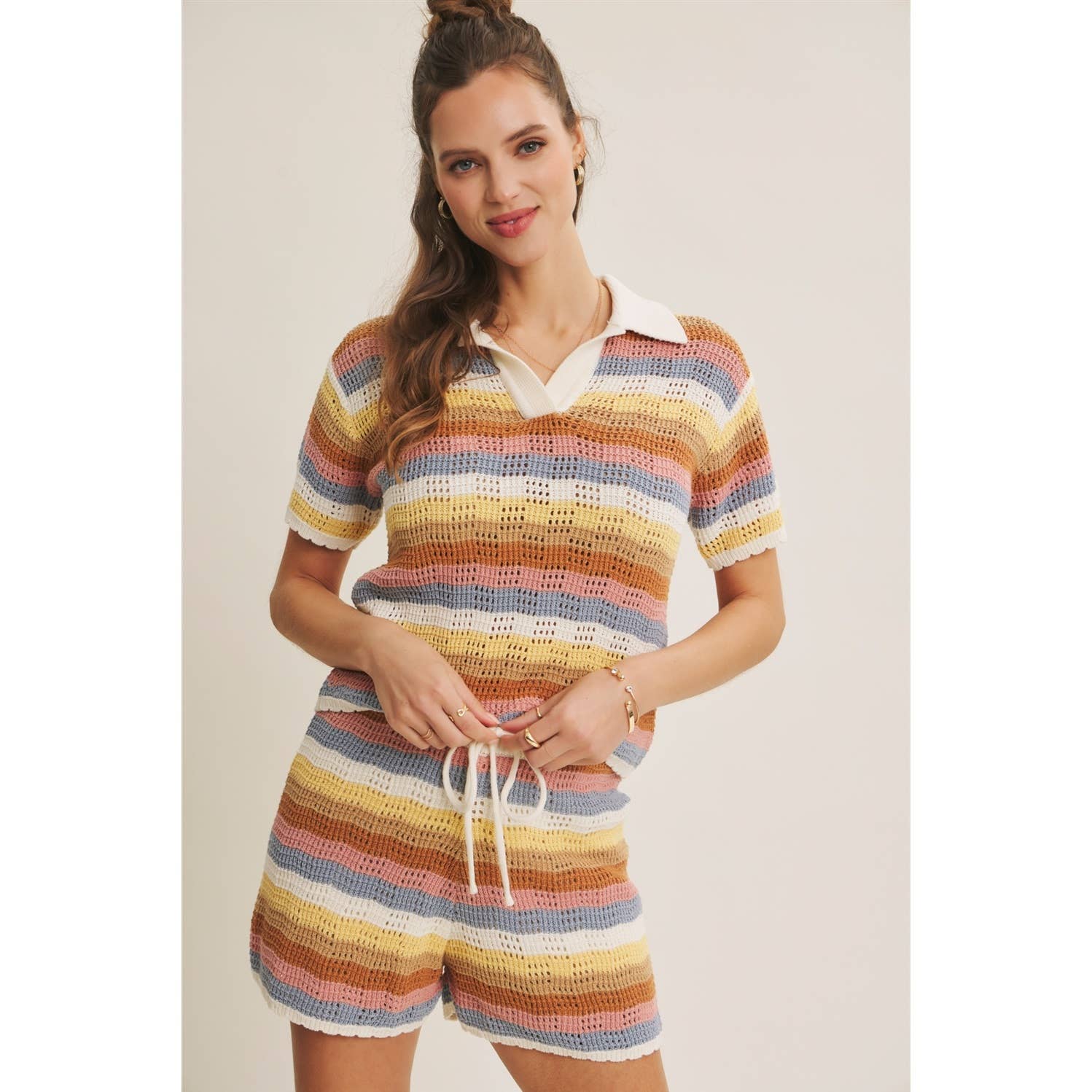 Civana Striped Sweater Shorts