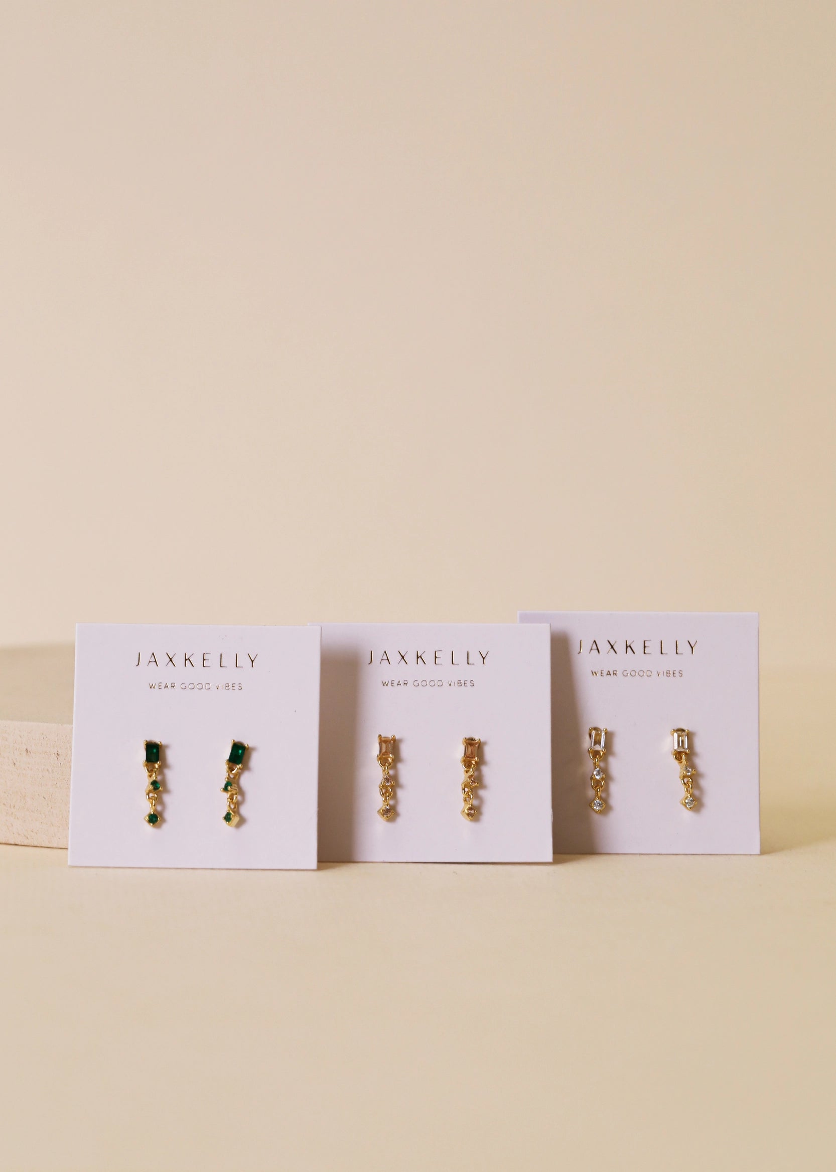 Mini Baguette Drop Earrings