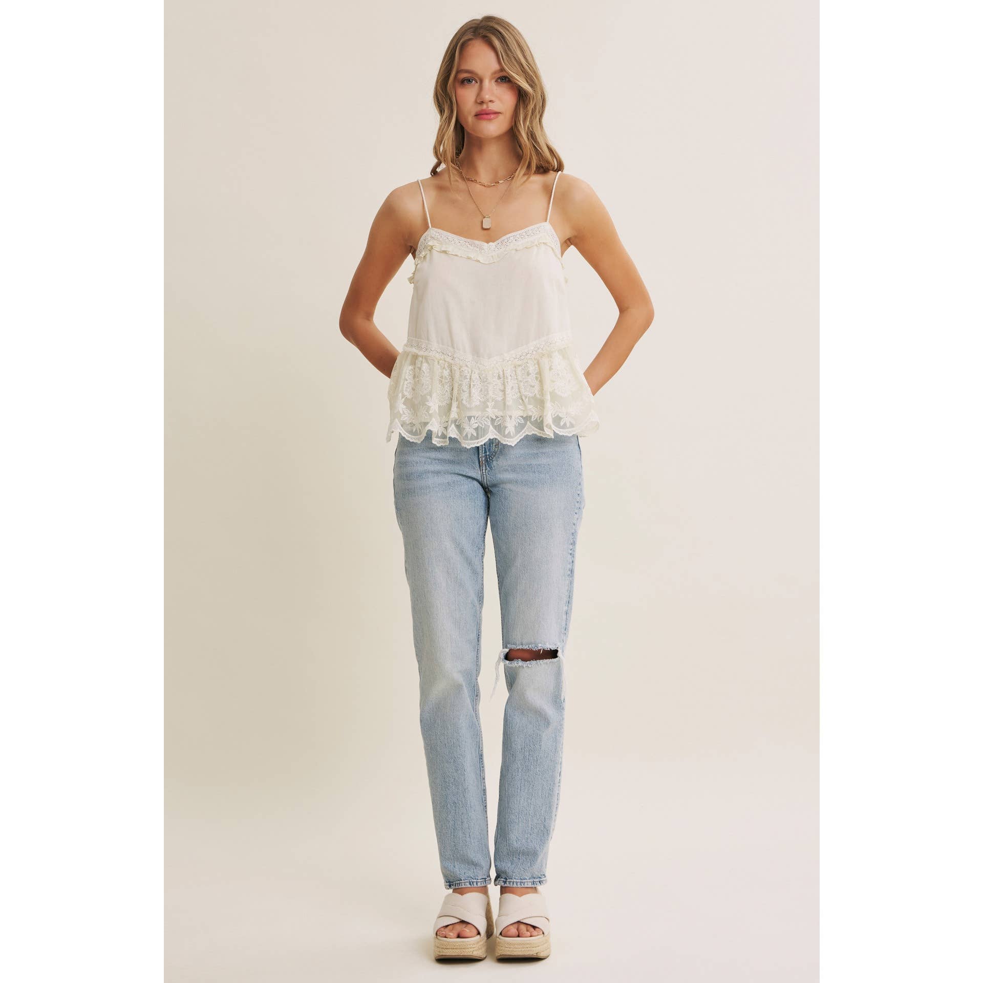 Vanessa Lace Flare Tank