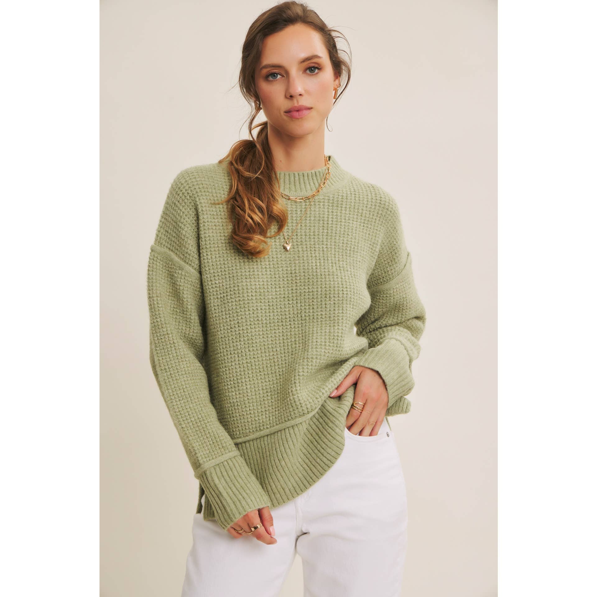 Natasha Brushed Waffle Sweater