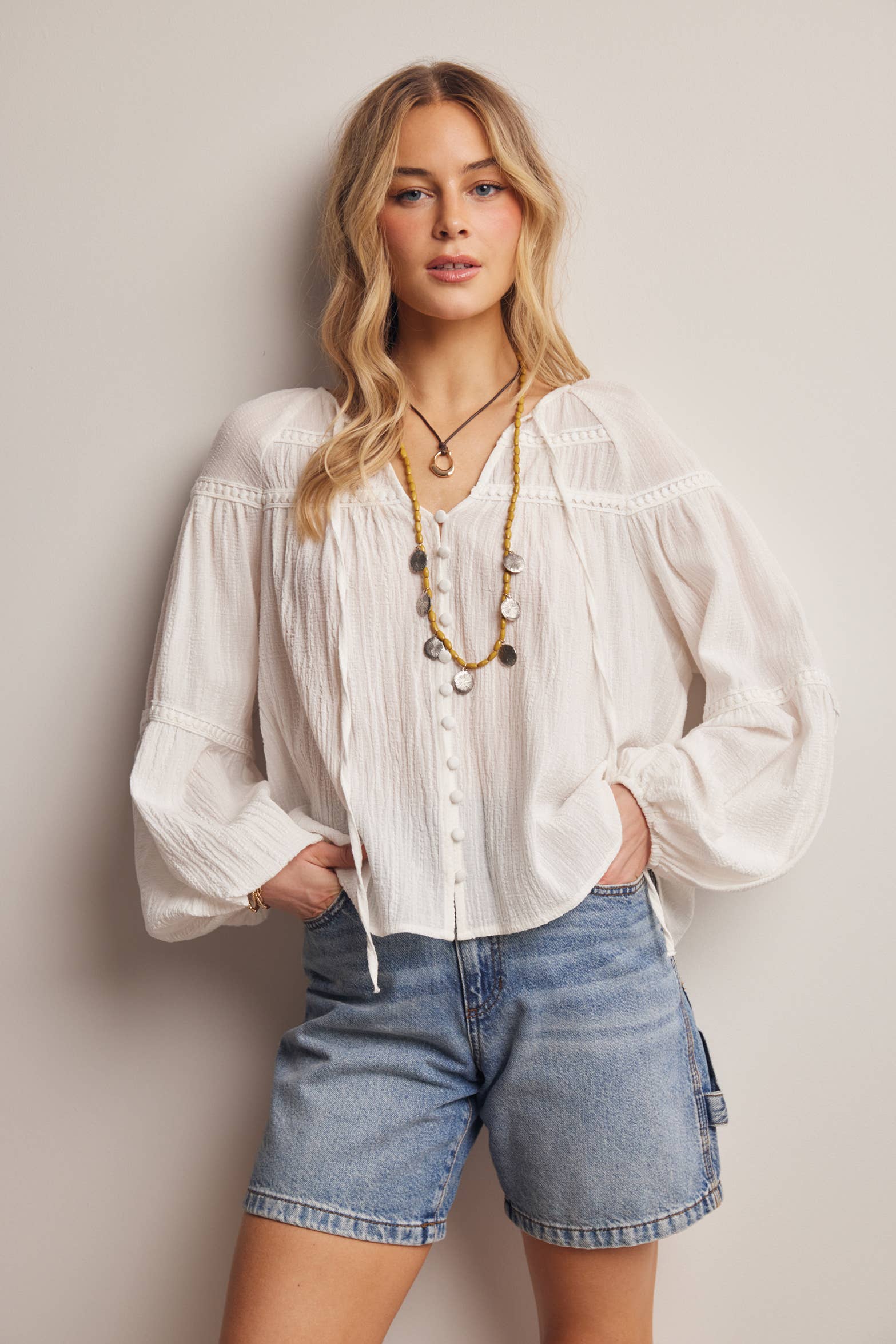 Justine Cotton Peasant Blouse
