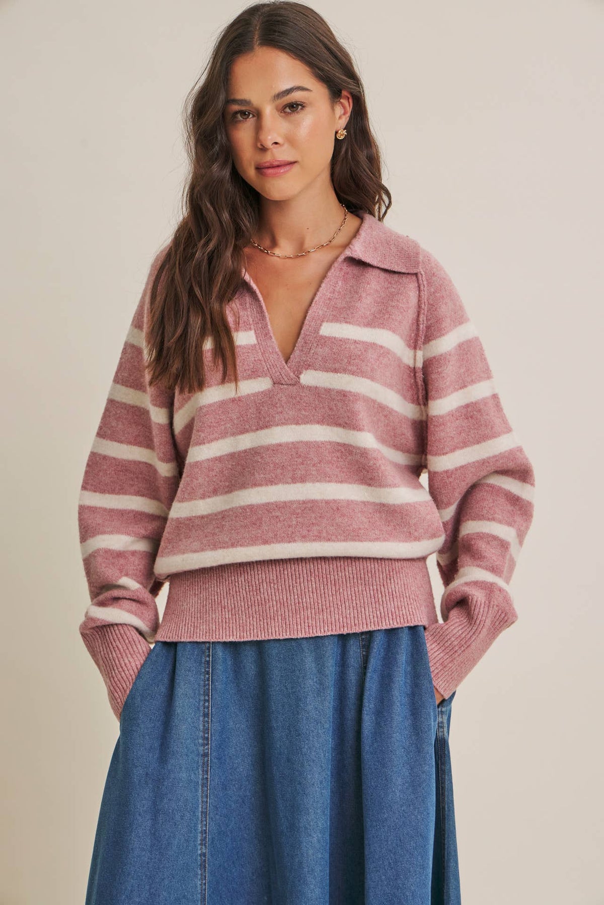 Ellie Denim Paneled Midi Skirt