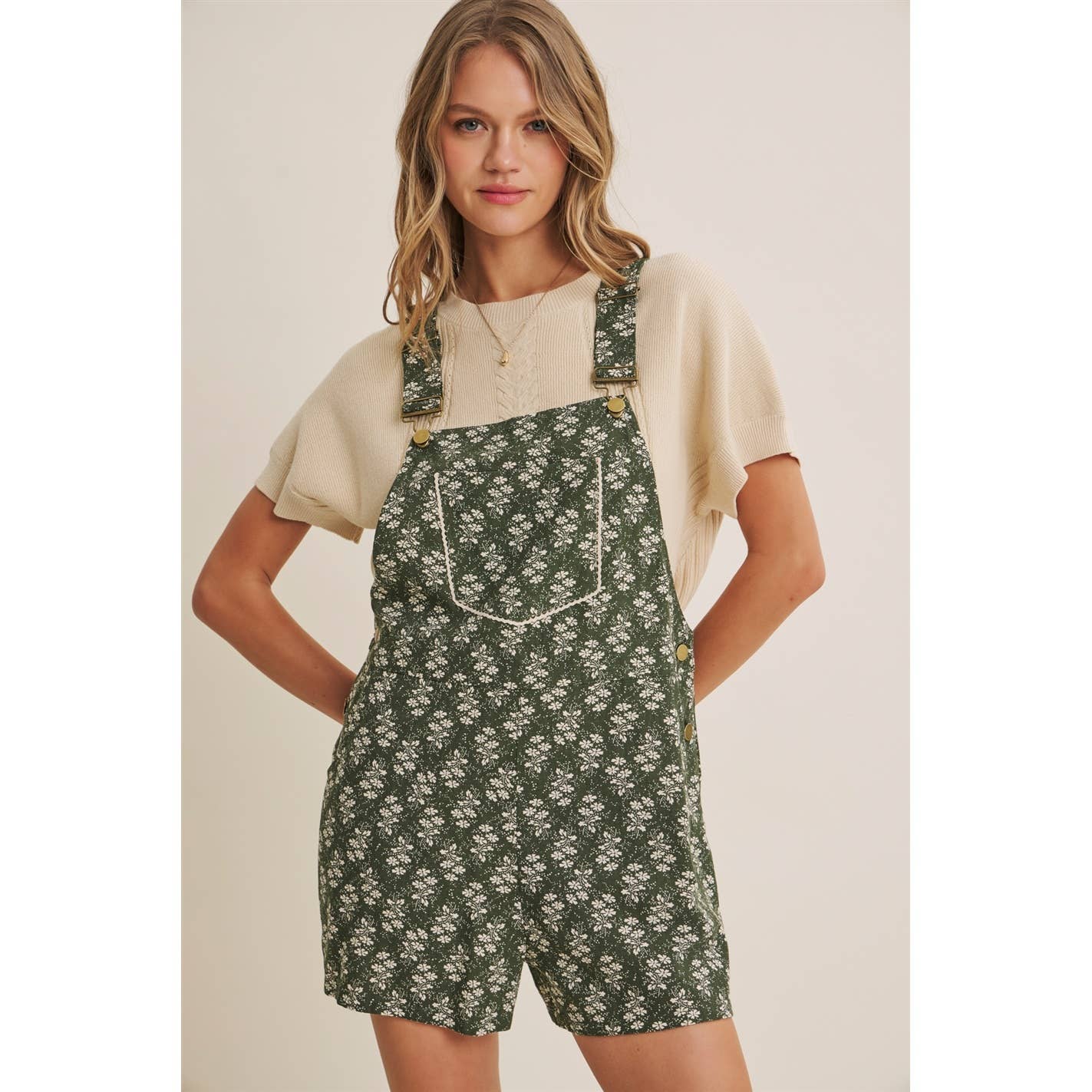 Kimmy Floral Short Overalls