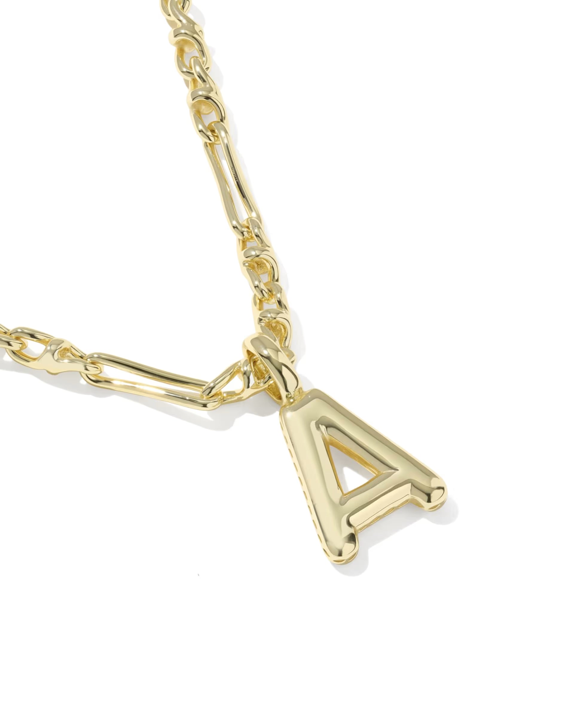 Bubble Letter Gold Short Pendant Necklace