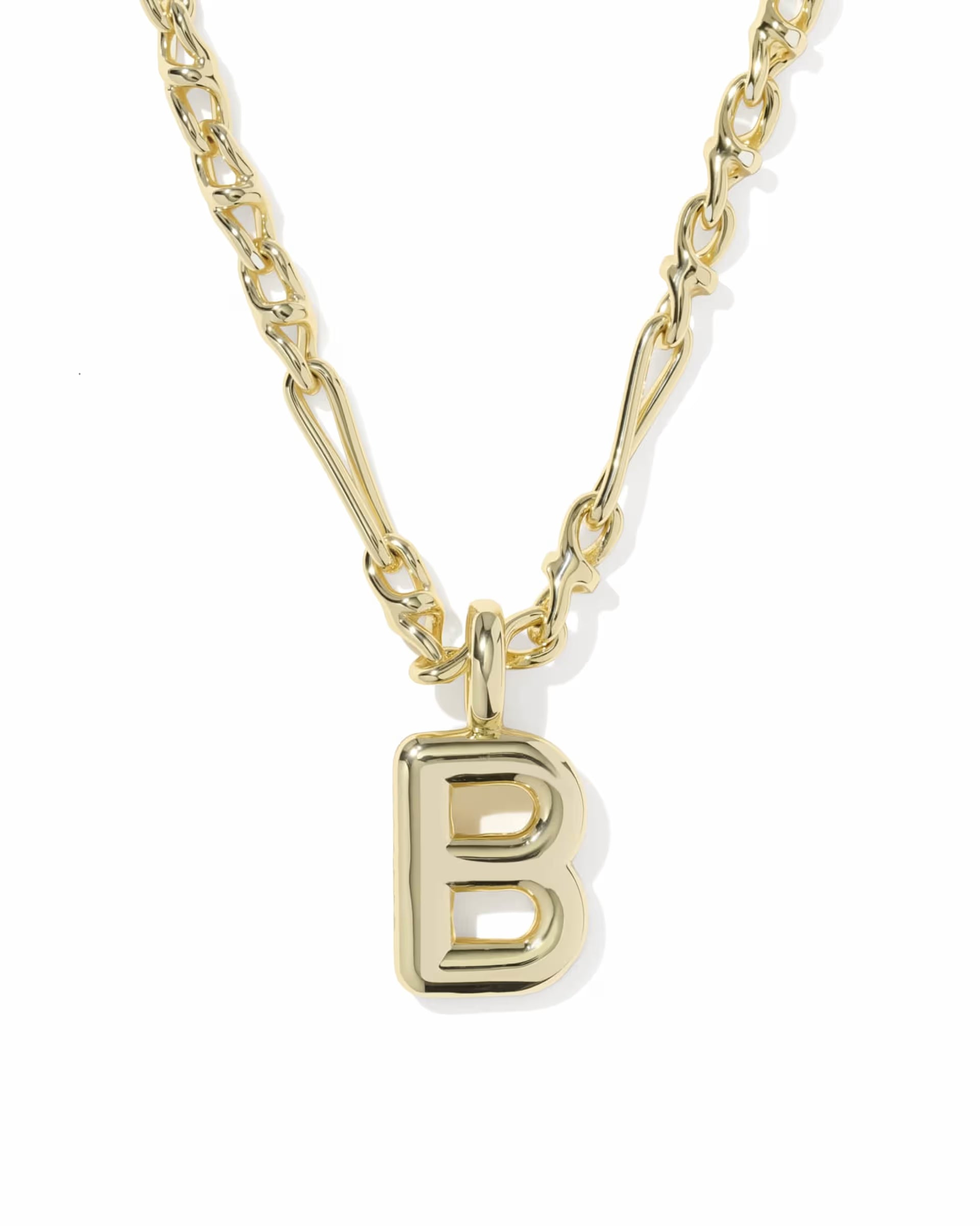 Bubble Letter Gold Short Pendant Necklace