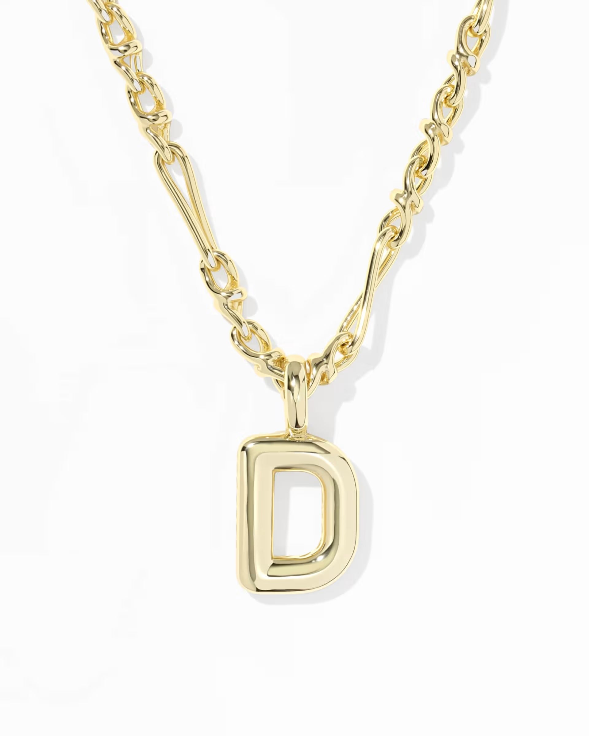 Bubble Letter Gold Short Pendant Necklace