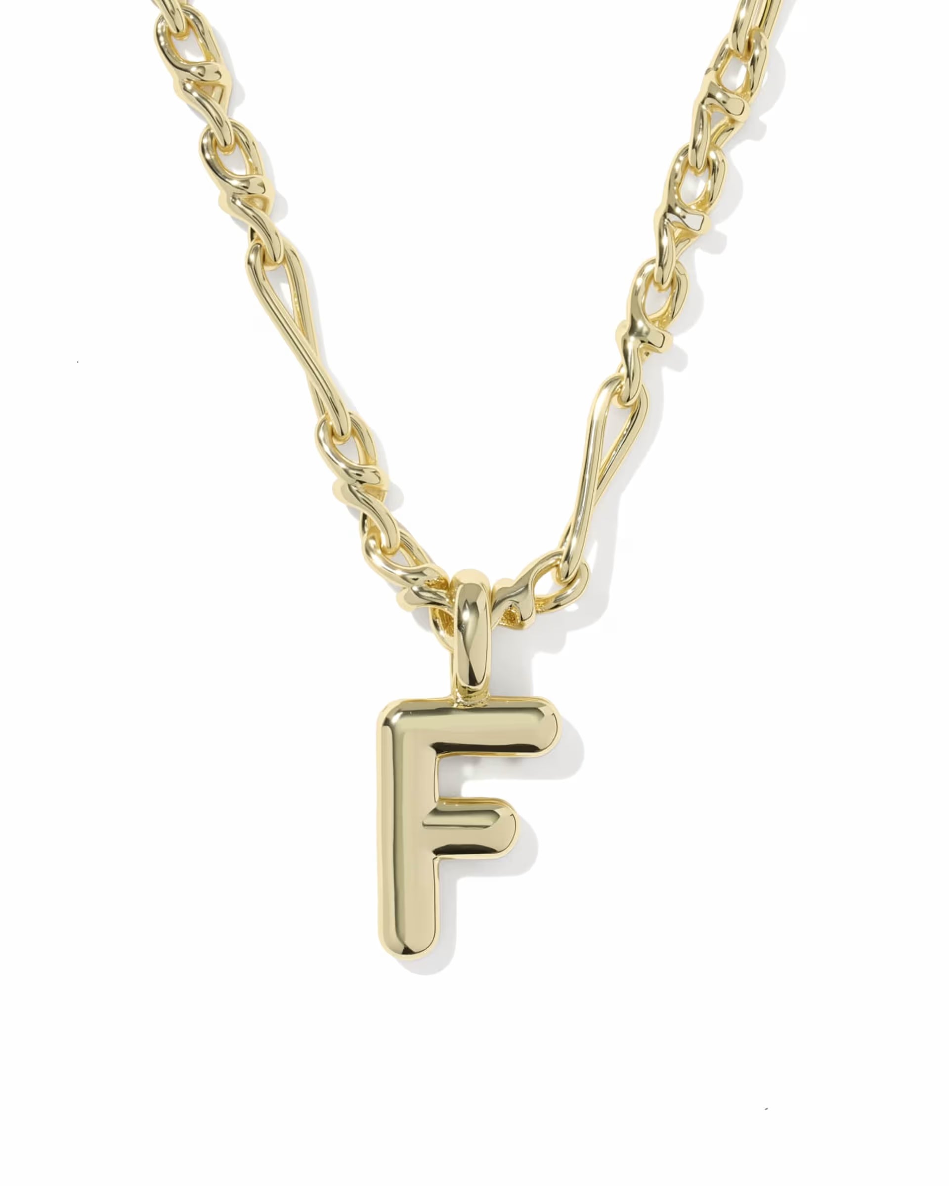 Bubble Letter Gold Short Pendant Necklace