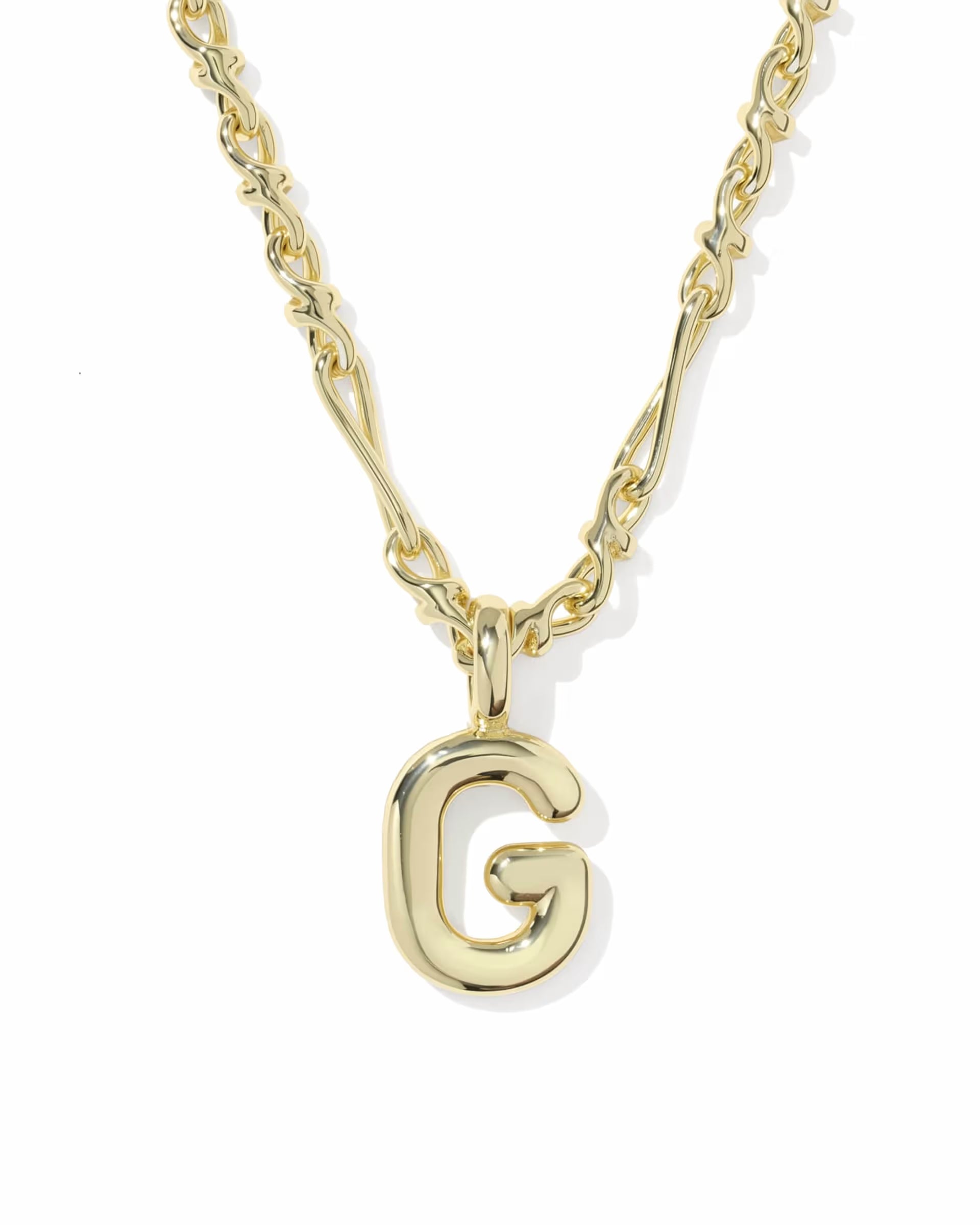 Bubble Letter Gold Short Pendant Necklace