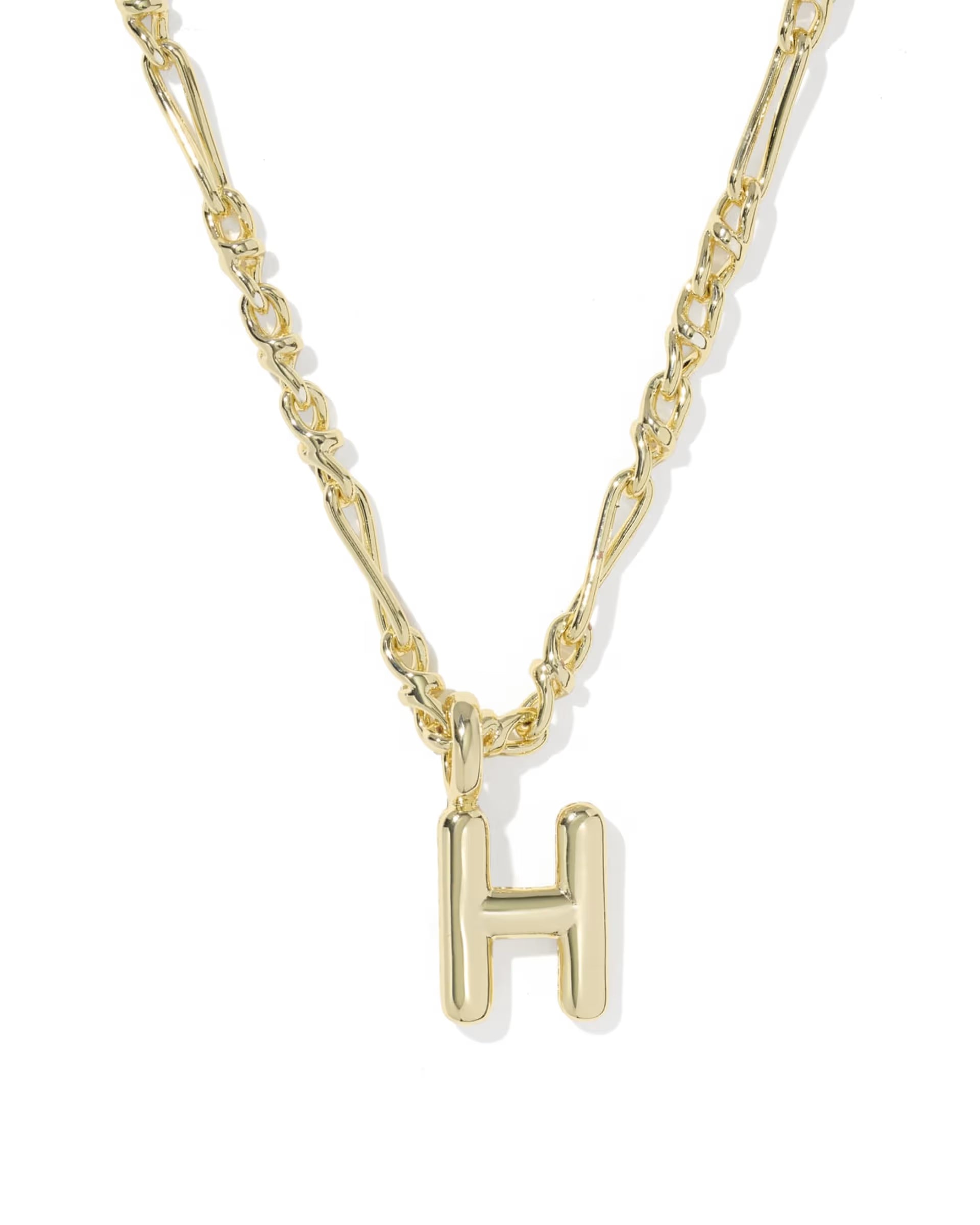 Bubble Letter Gold Short Pendant Necklace