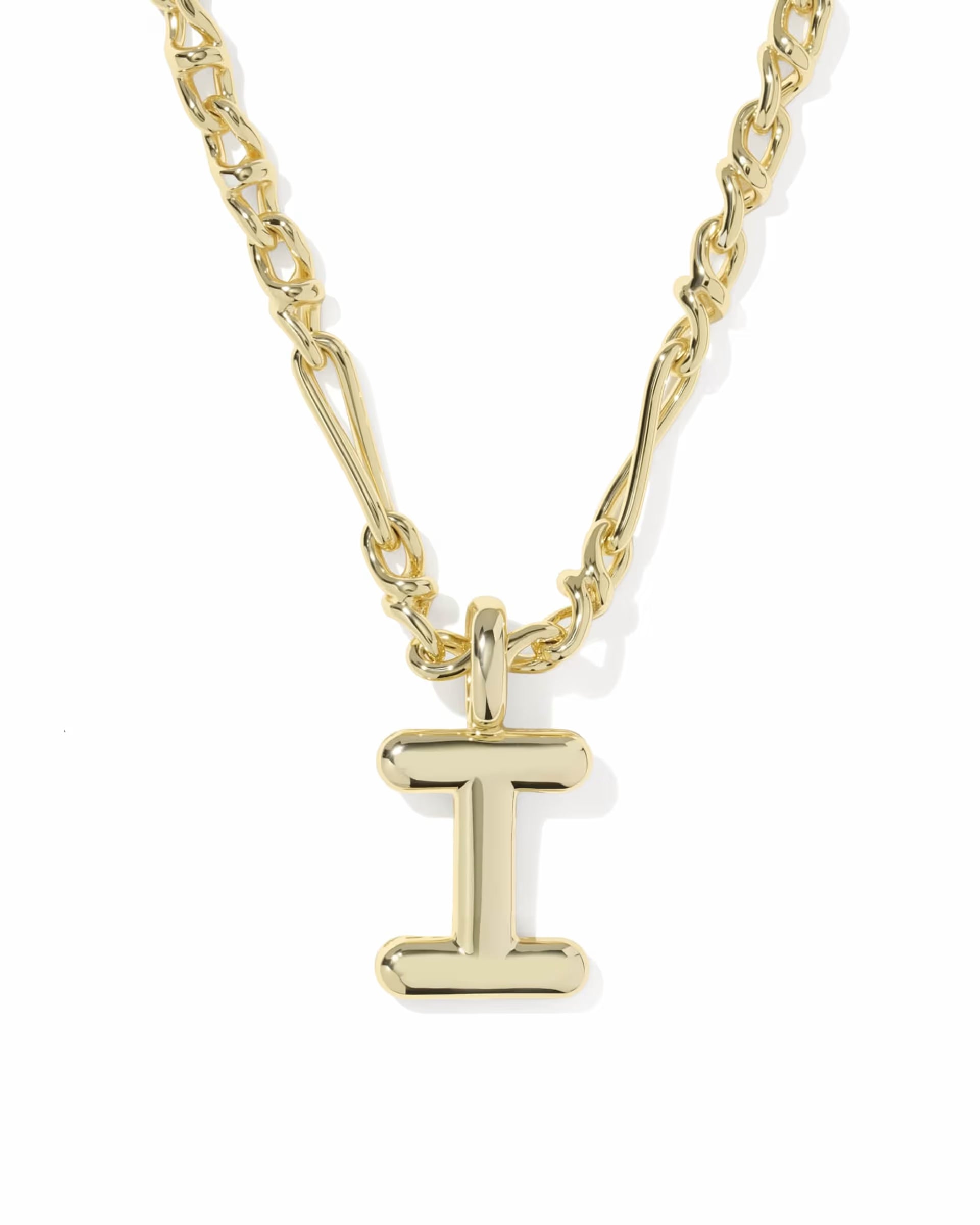 Bubble Letter Gold Short Pendant Necklace