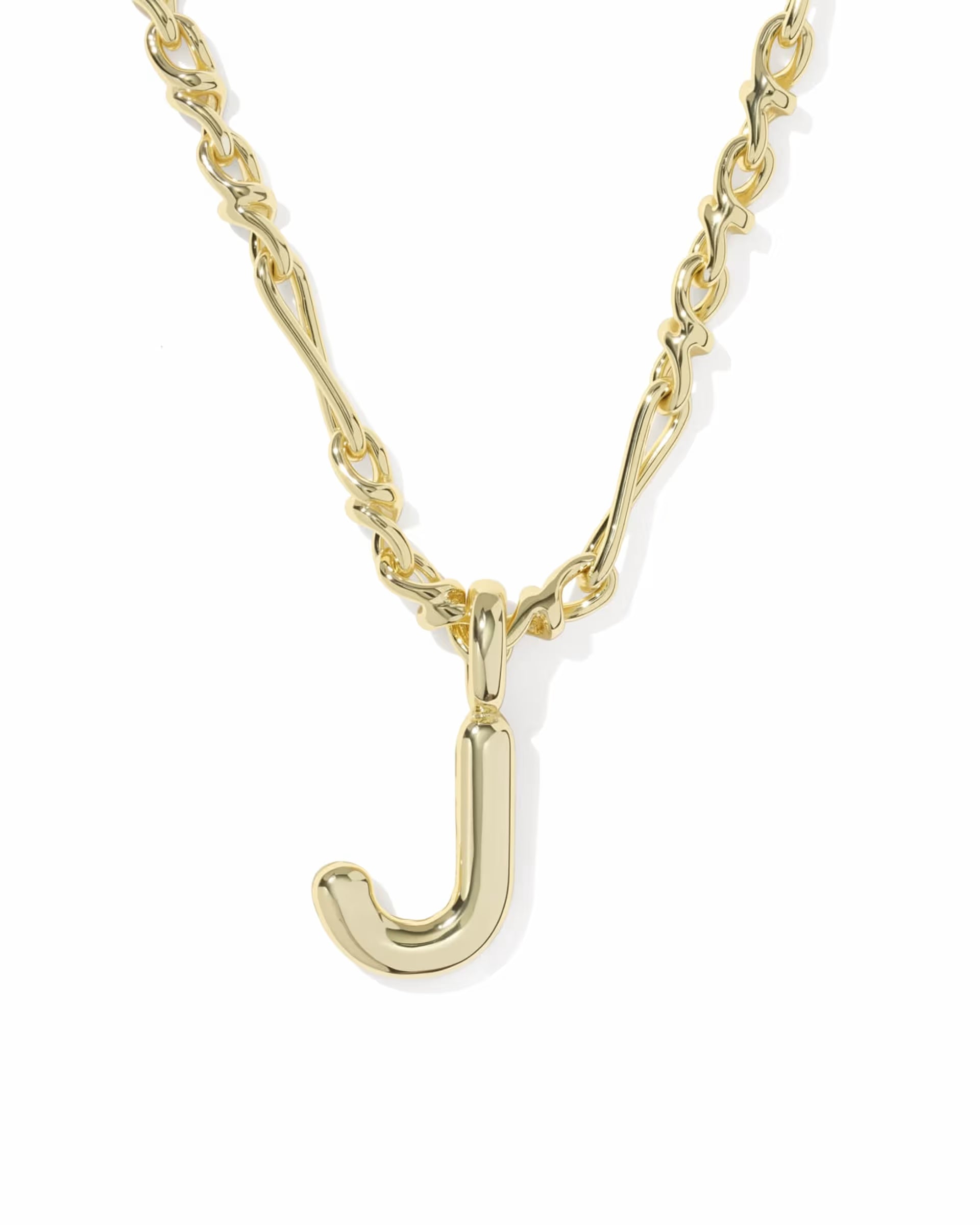 Bubble Letter Gold Short Pendant Necklace