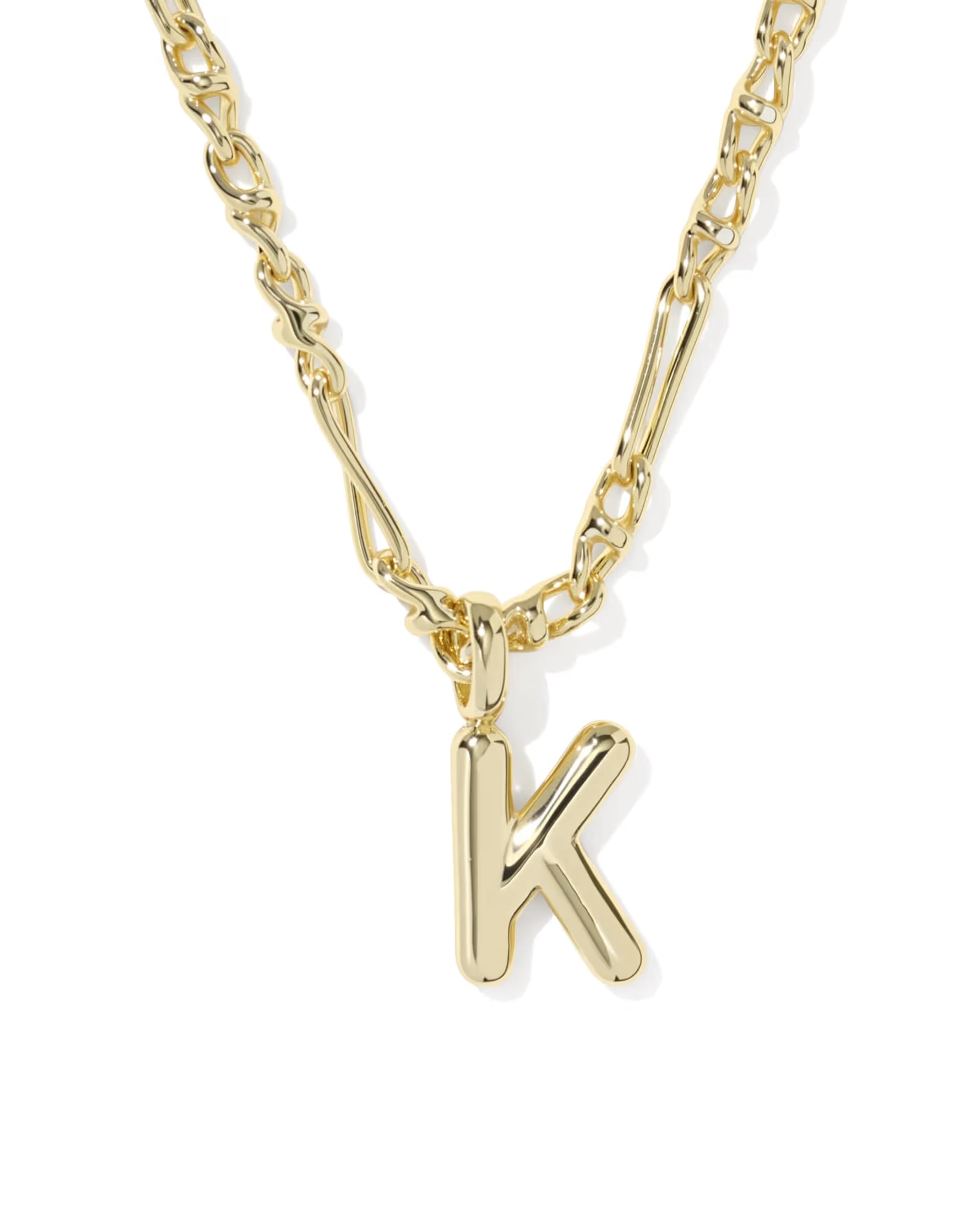 Bubble Letter Gold Short Pendant Necklace