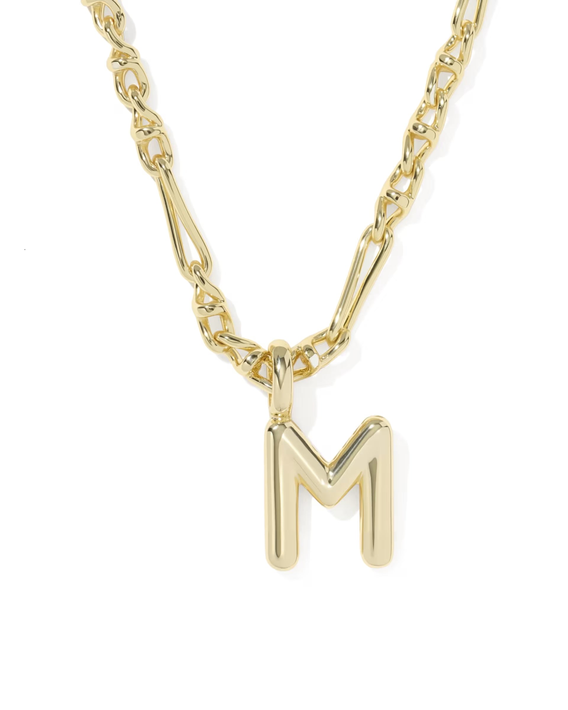 Bubble Letter Gold Short Pendant Necklace