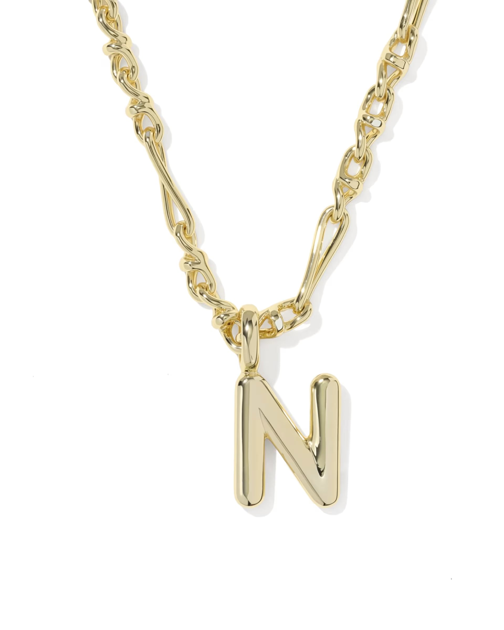 Bubble Letter Gold Short Pendant Necklace