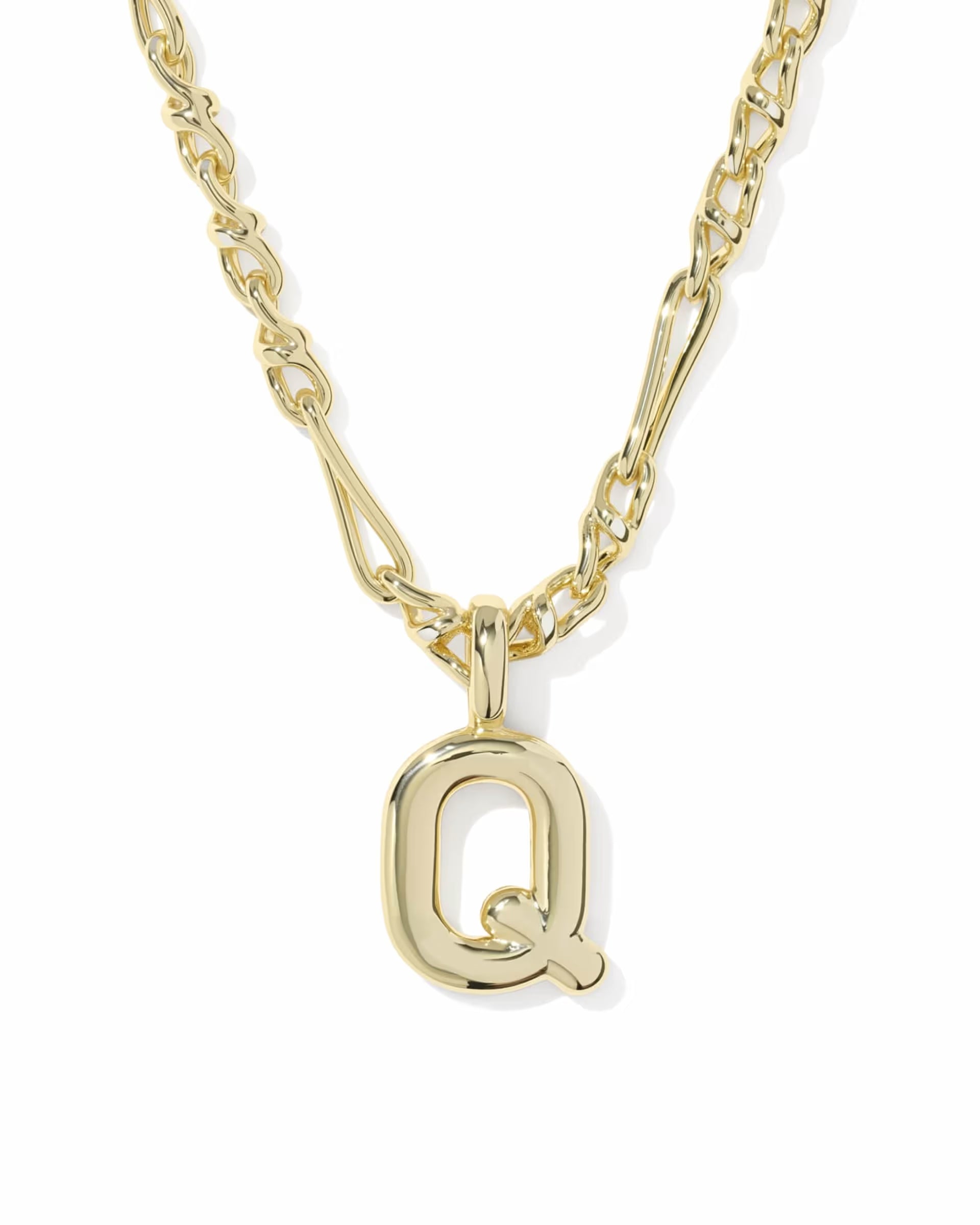 Bubble Letter Gold Short Pendant Necklace