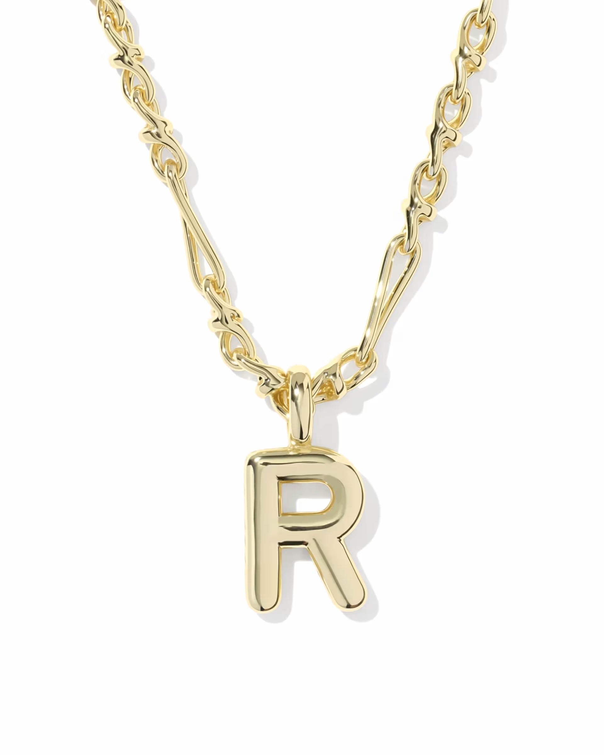 Bubble Letter Gold Short Pendant Necklace