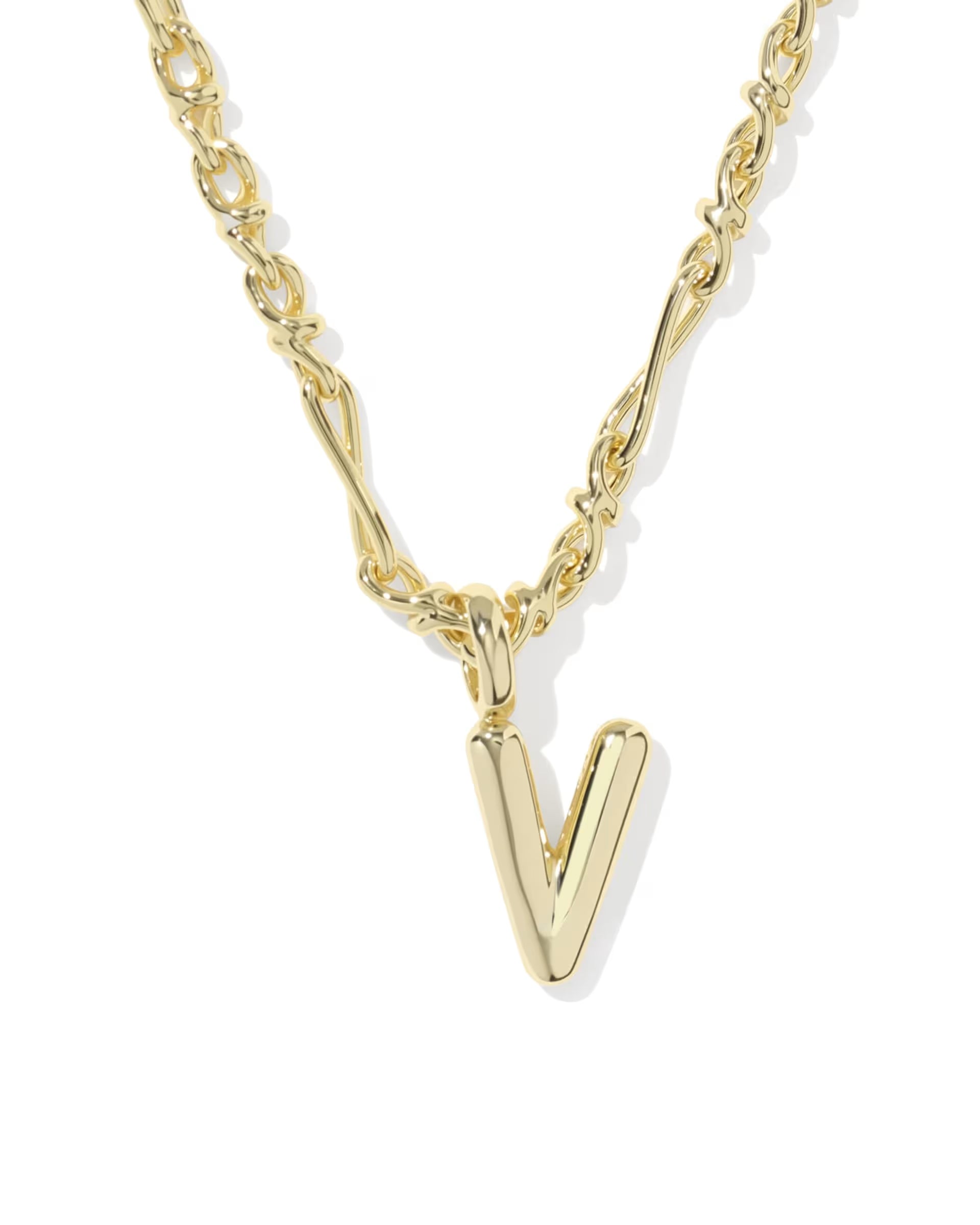 Bubble Letter Gold Short Pendant Necklace
