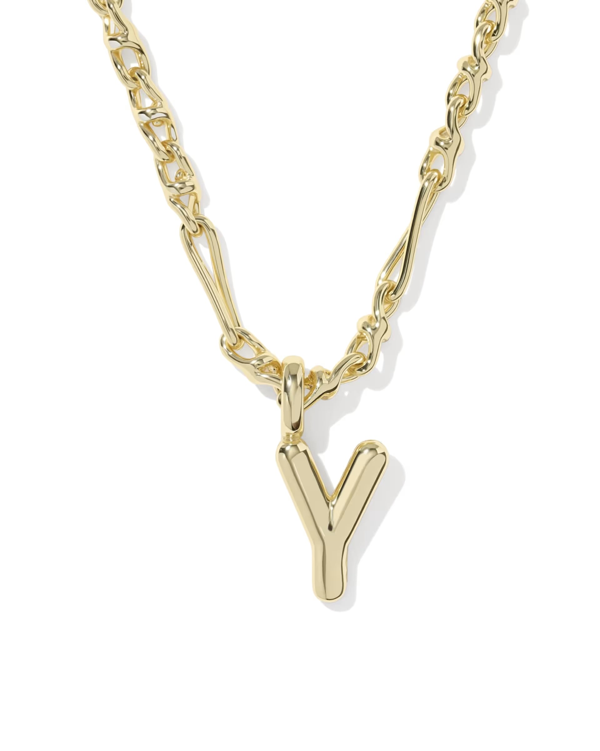 Bubble Letter Gold Short Pendant Necklace