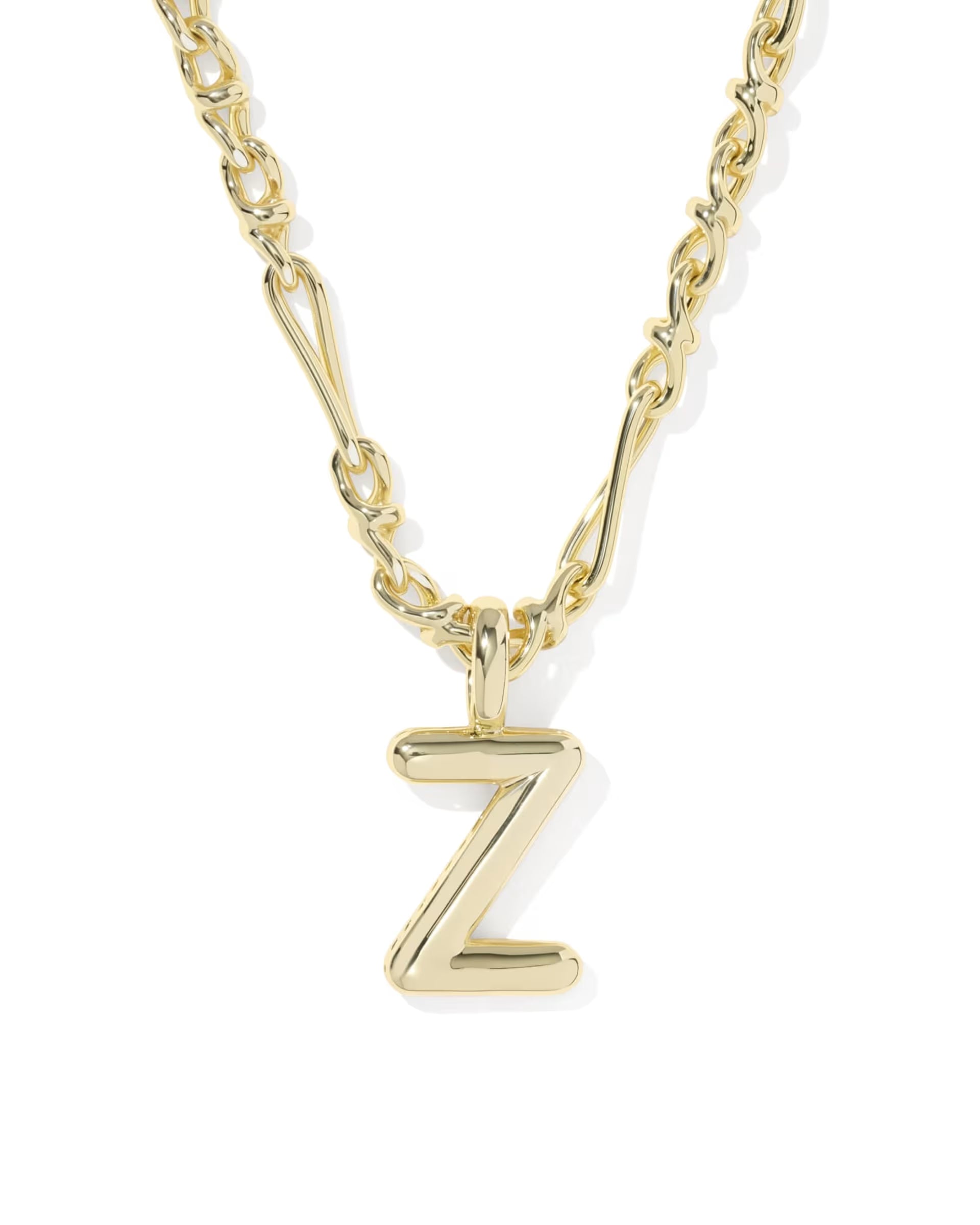 Bubble Letter Gold Short Pendant Necklace