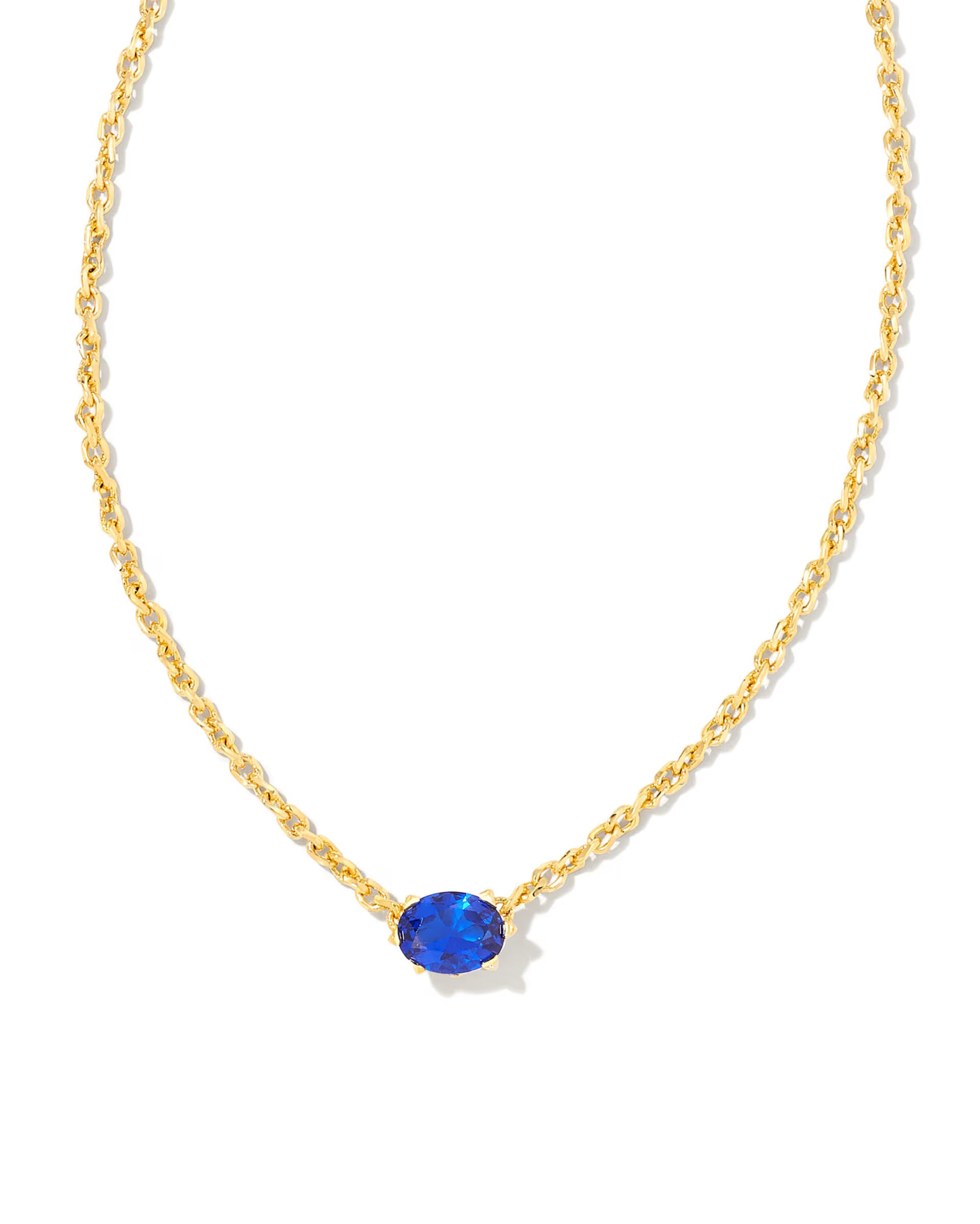 Cailin Gold Pendant Necklace - Blue Crystal