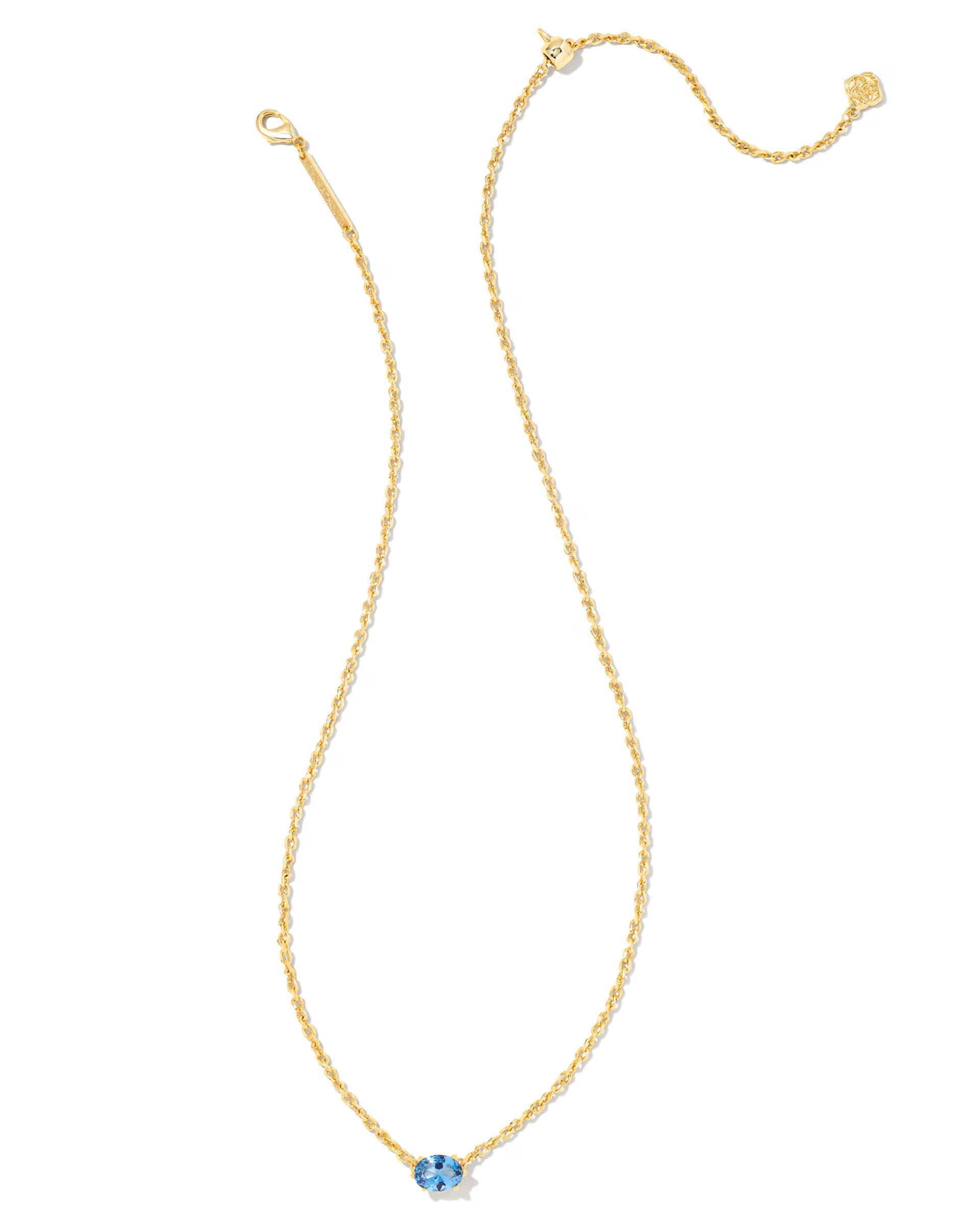 Cailin Gold Pendant Necklace - Blue Violet Crystal