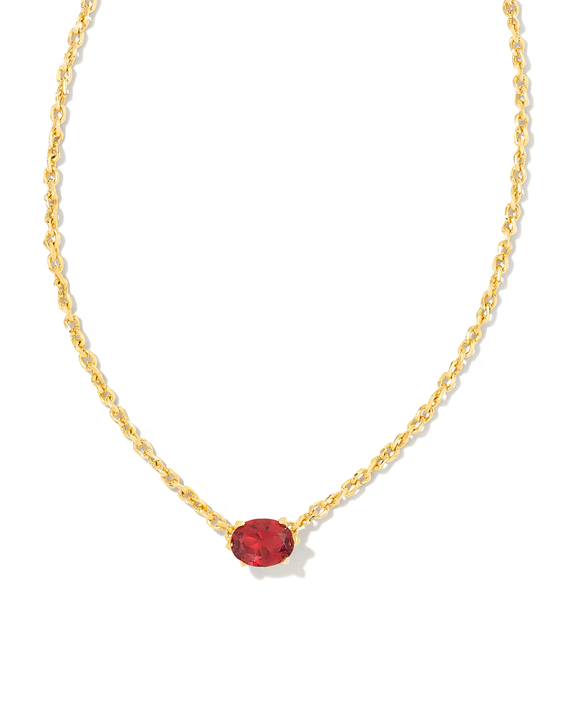Cailin Gold Pendant Necklace - Burgundy Crystal