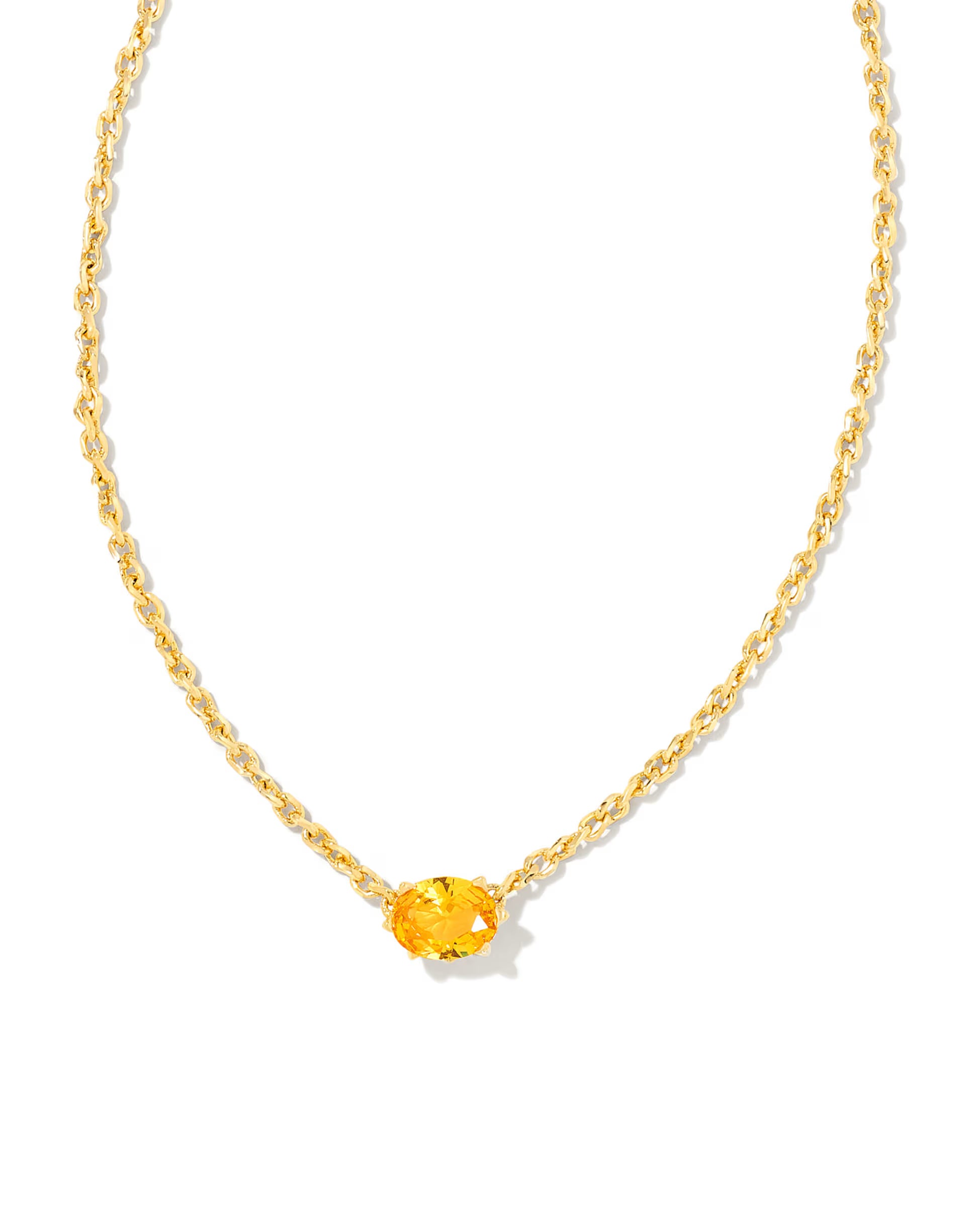 Cailin Gold Pendant Necklace - Golden Yellow Crystal
