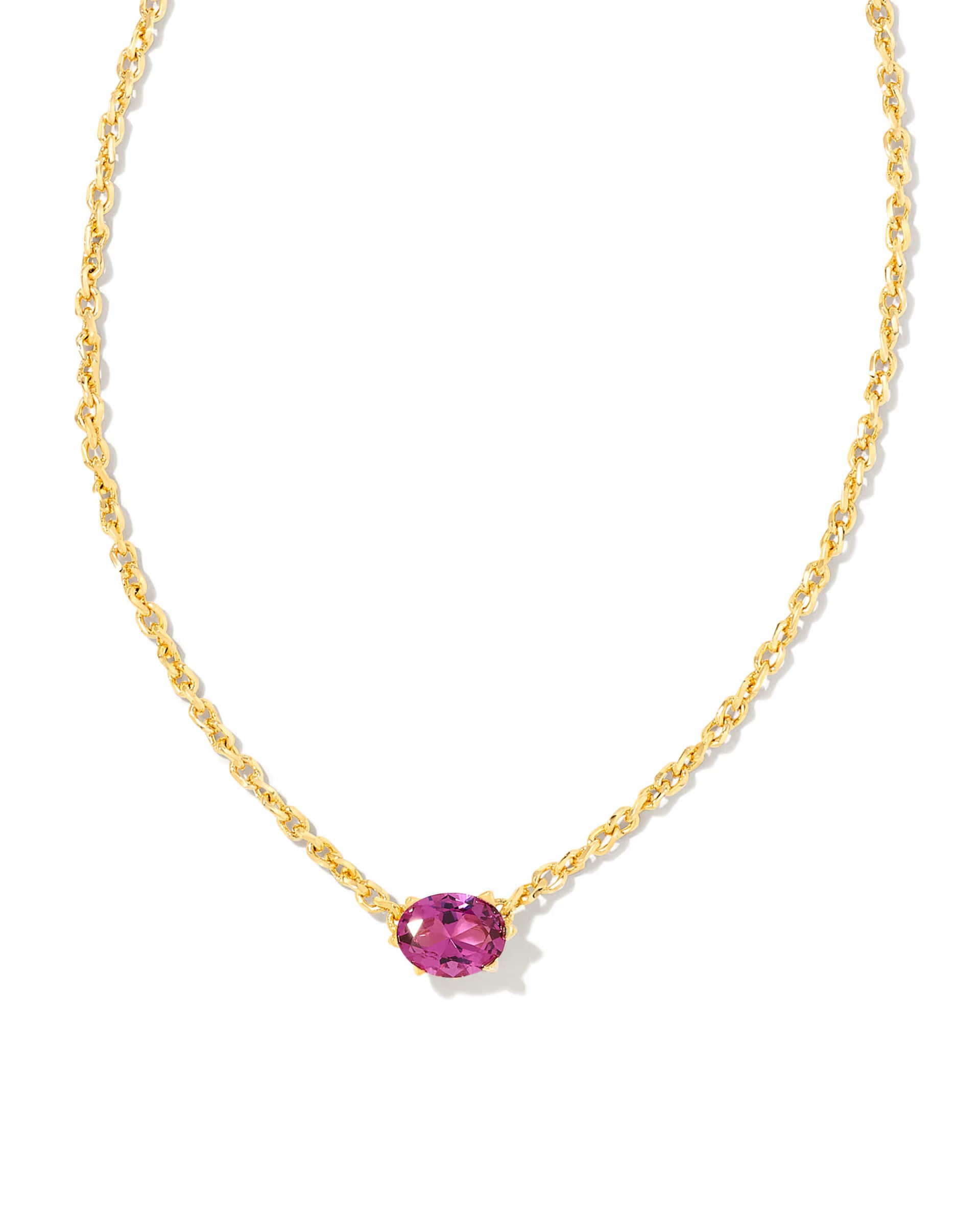 Cailin Gold Pendant Necklace - Purple Crystal