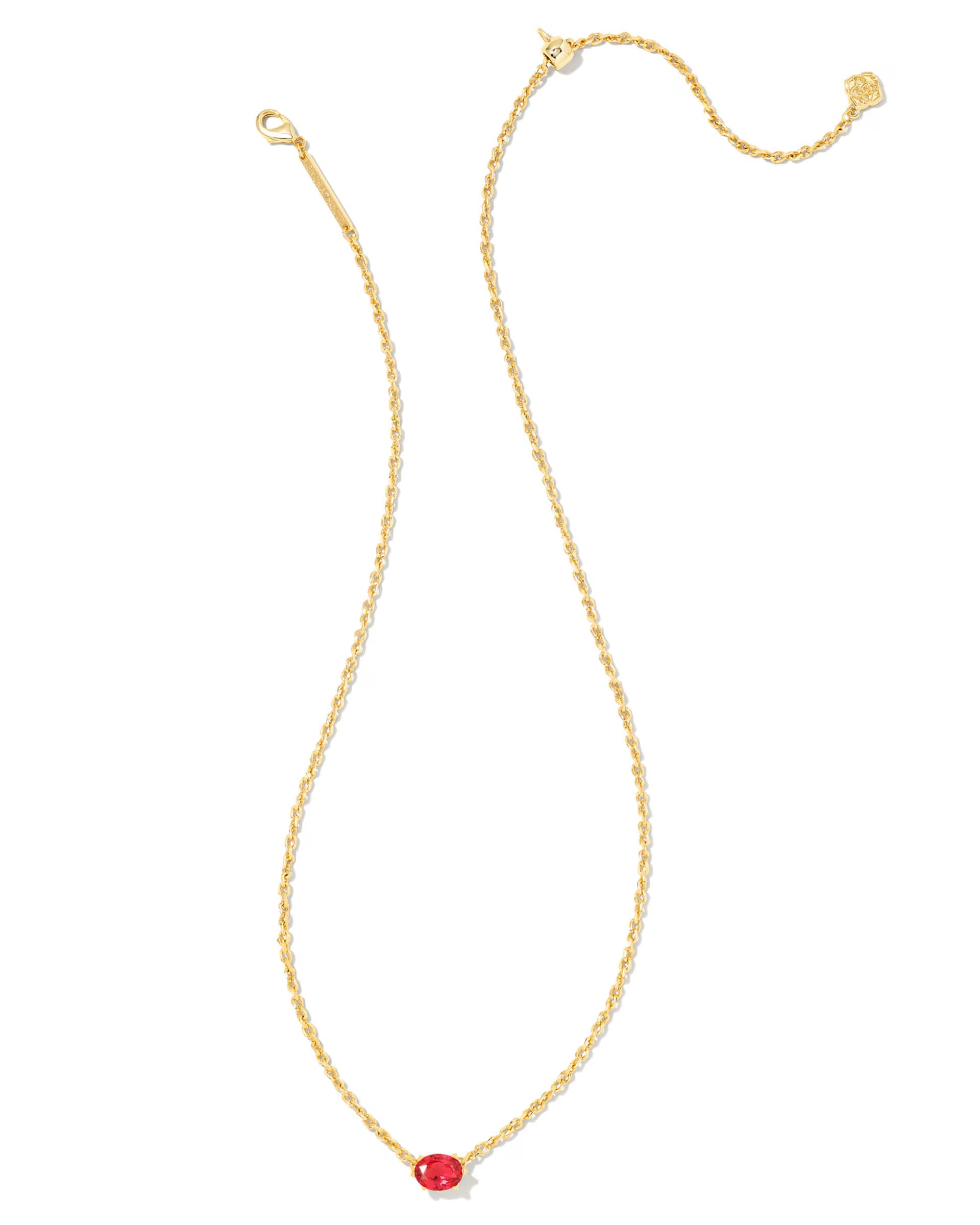 Cailin Gold Pendant Necklace - Red Crystal