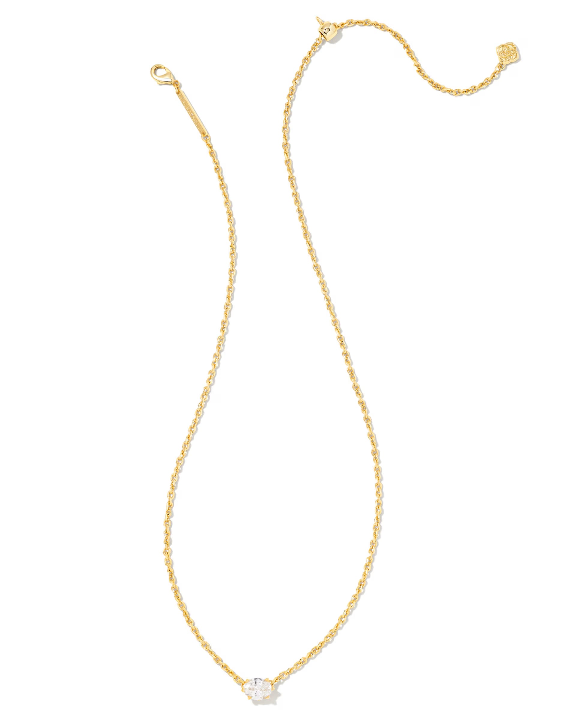 Cailin Gold Pendant Necklace - White CZ