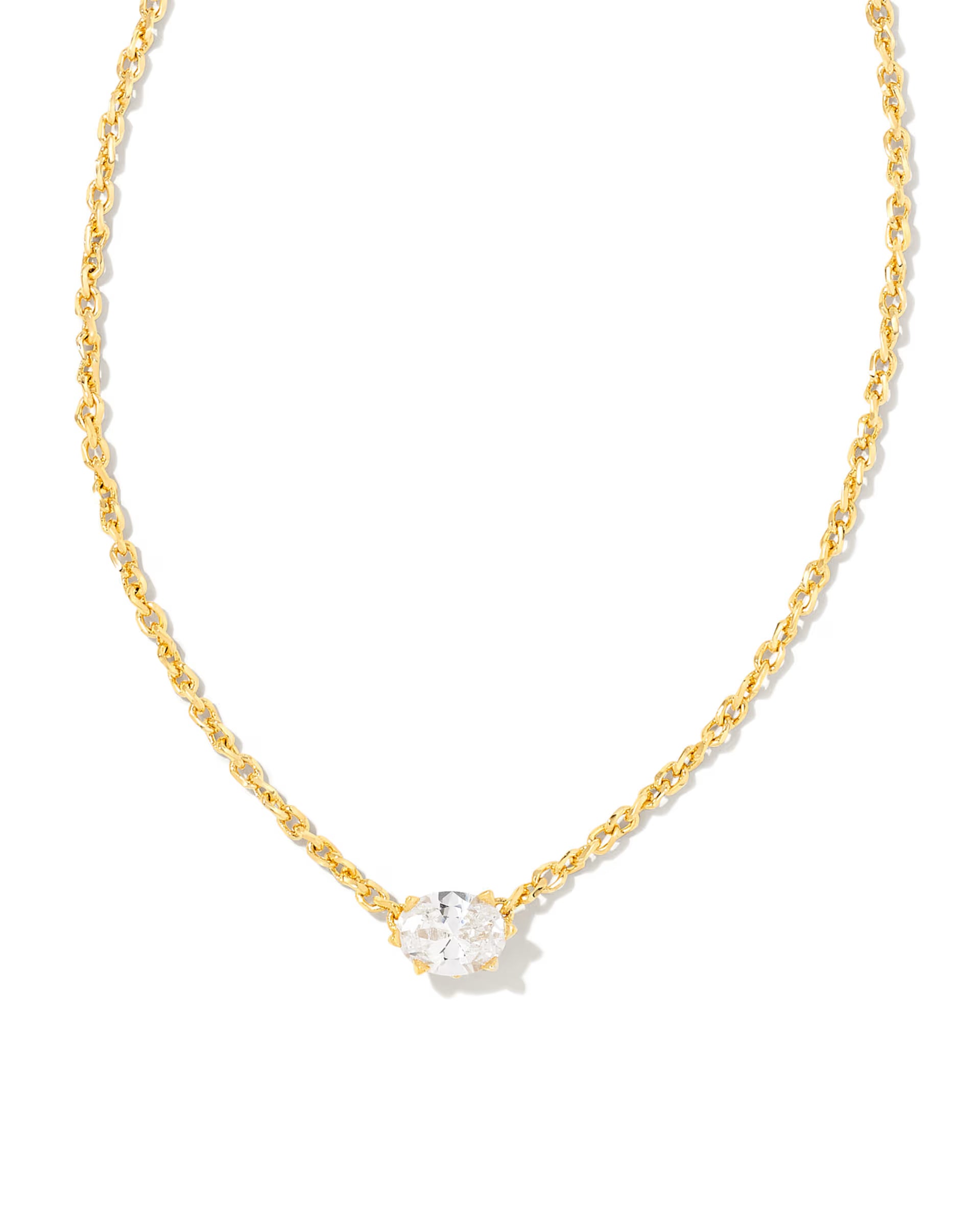 Cailin Gold Pendant Necklace - White CZ