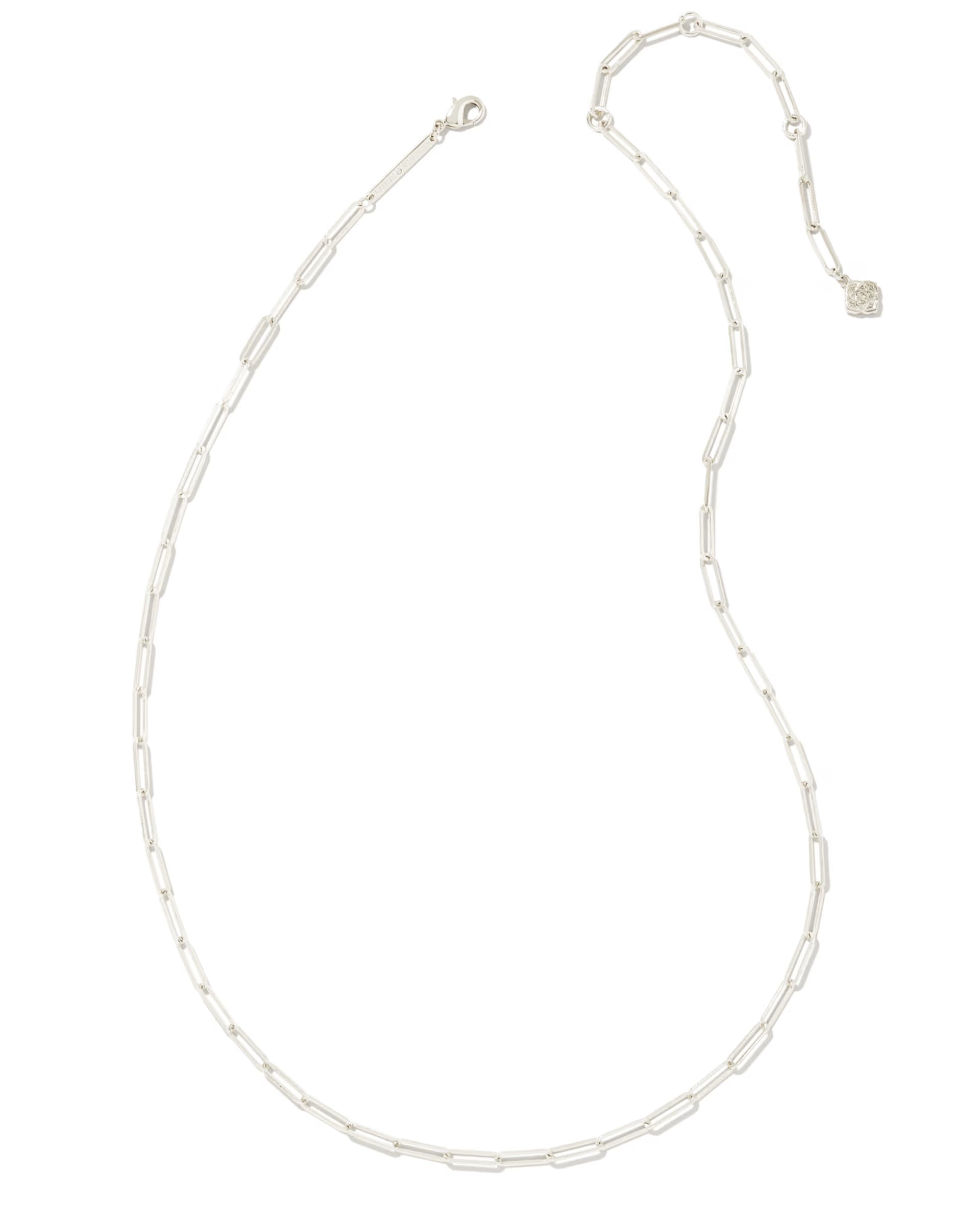 Courtney Silver Paperclip Chain Necklace