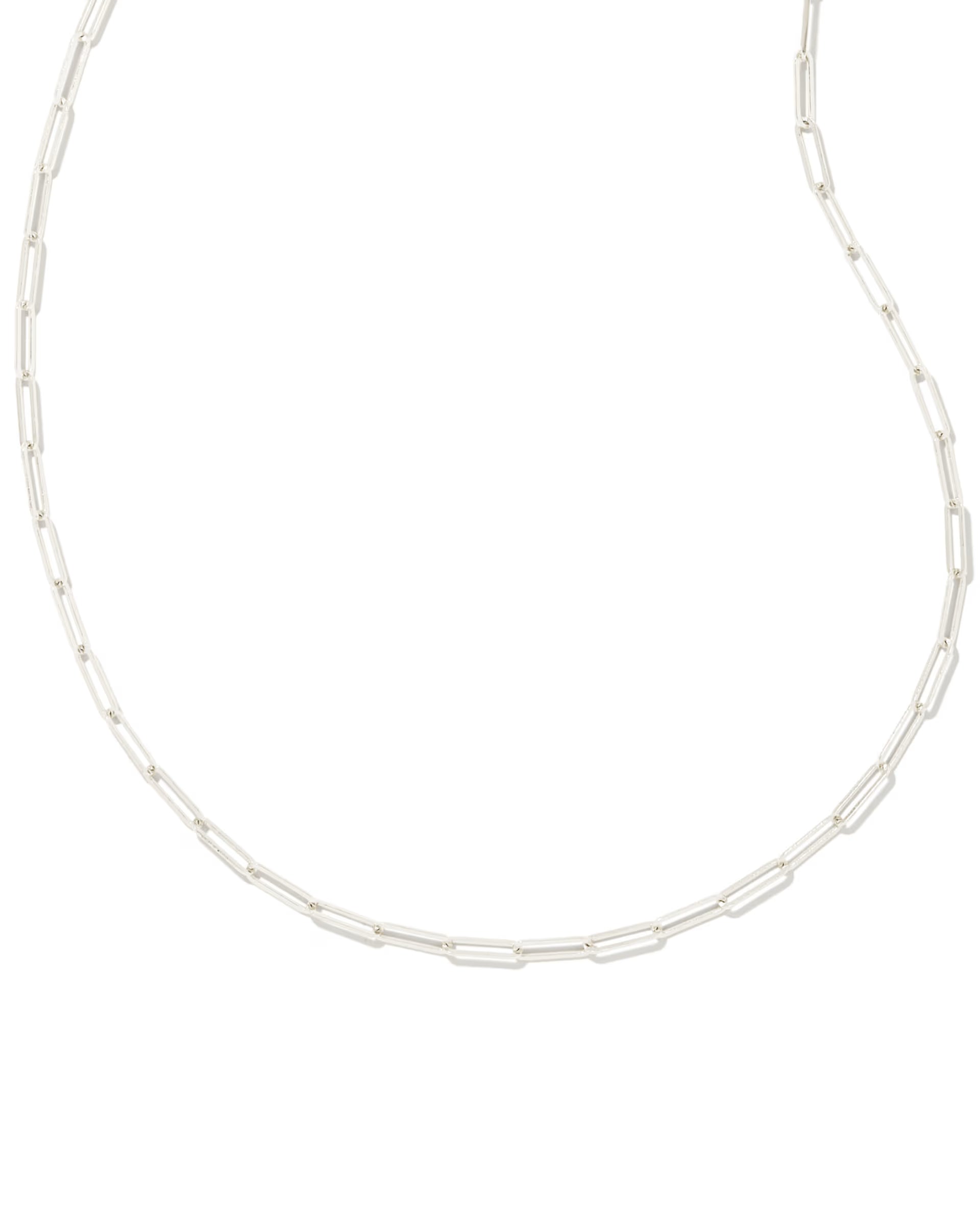 Courtney Silver Paperclip Chain Necklace