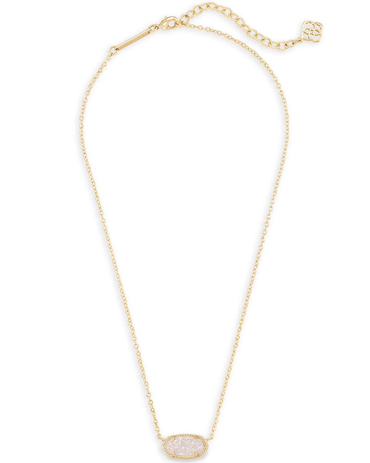 Elisa Gold Short Pendant Necklace - Iridescent Drusy