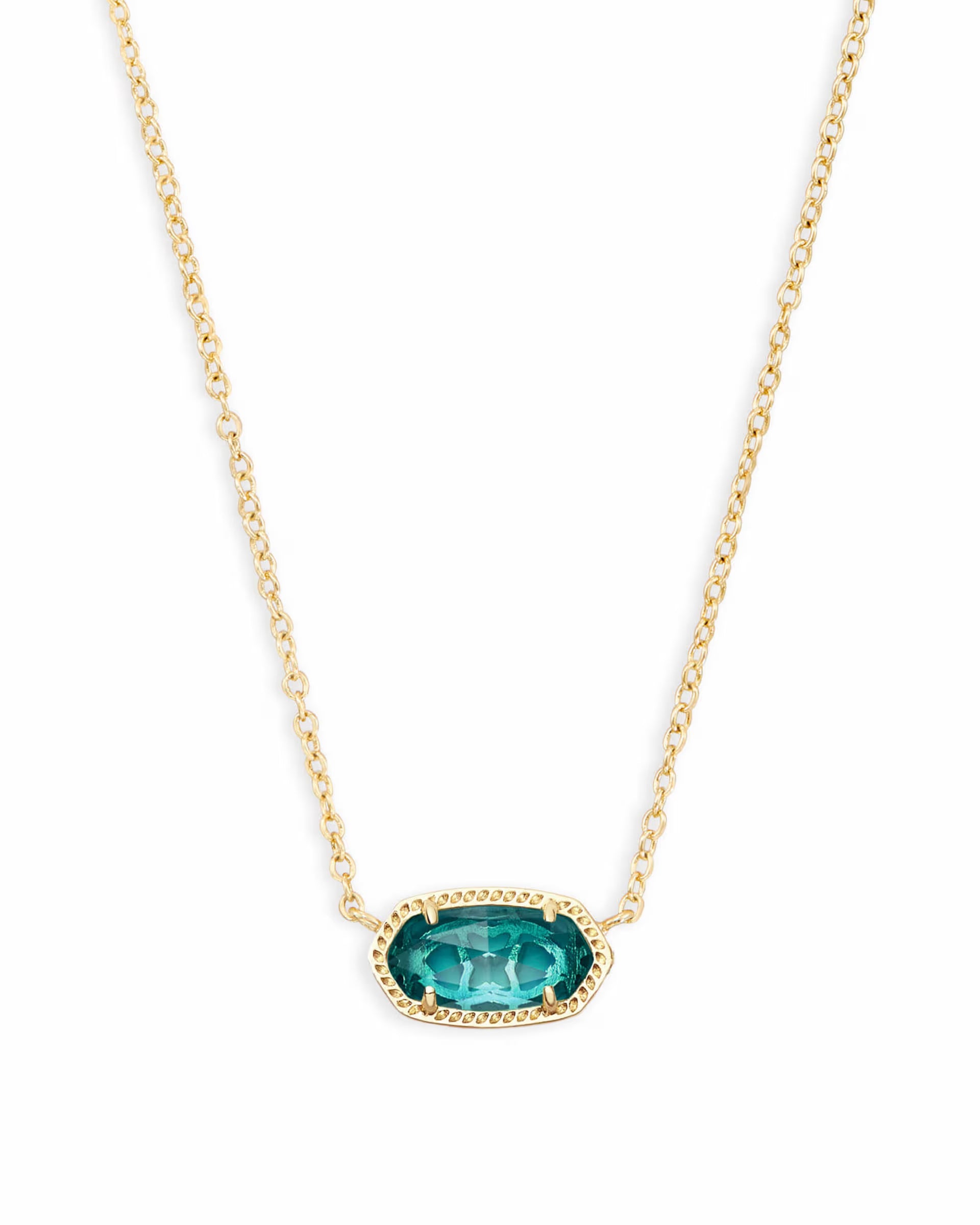 Elisa Gold Short Pendant Necklace - London Blue