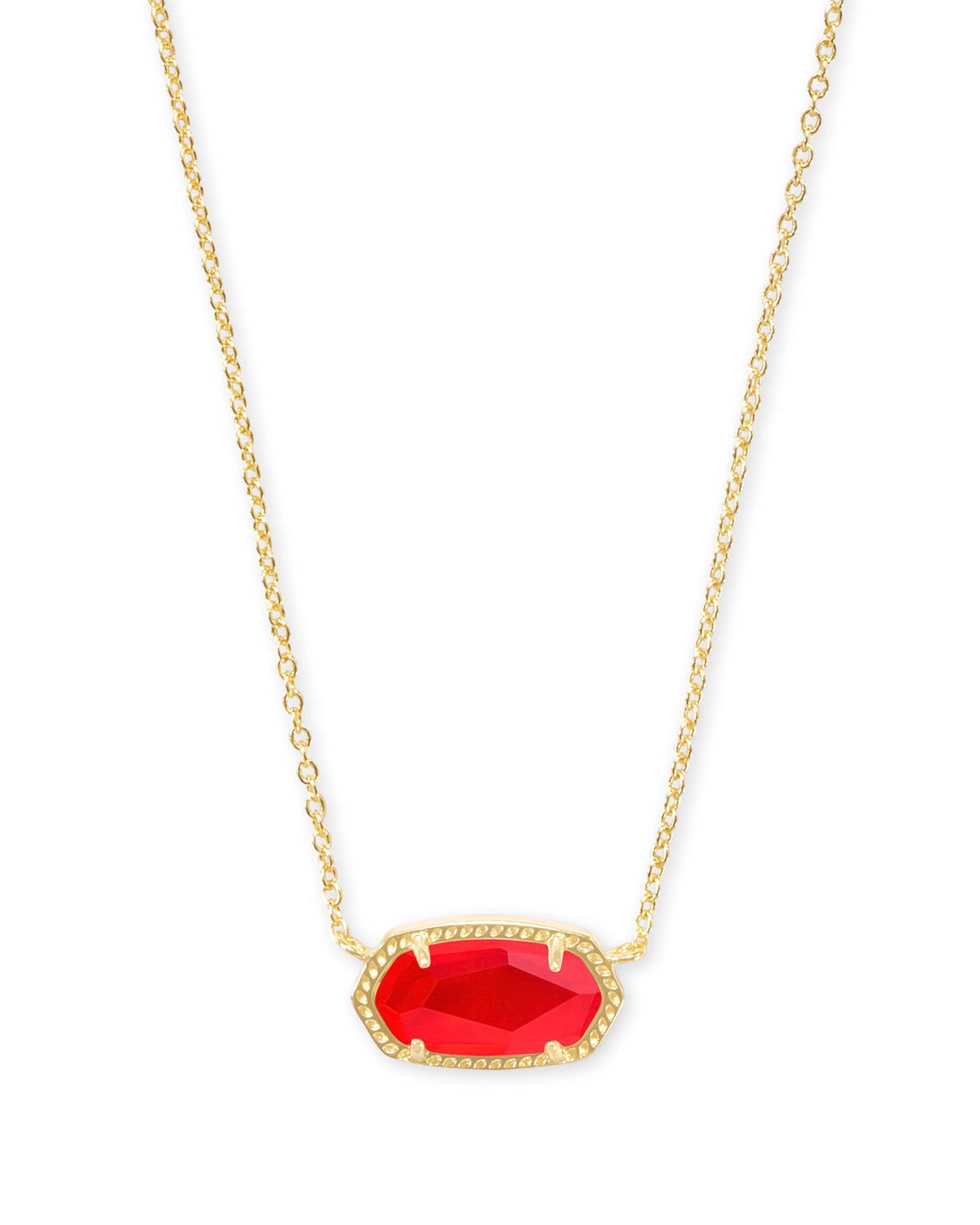 Elisa Gold Short Pendant Necklace - Red Illusion