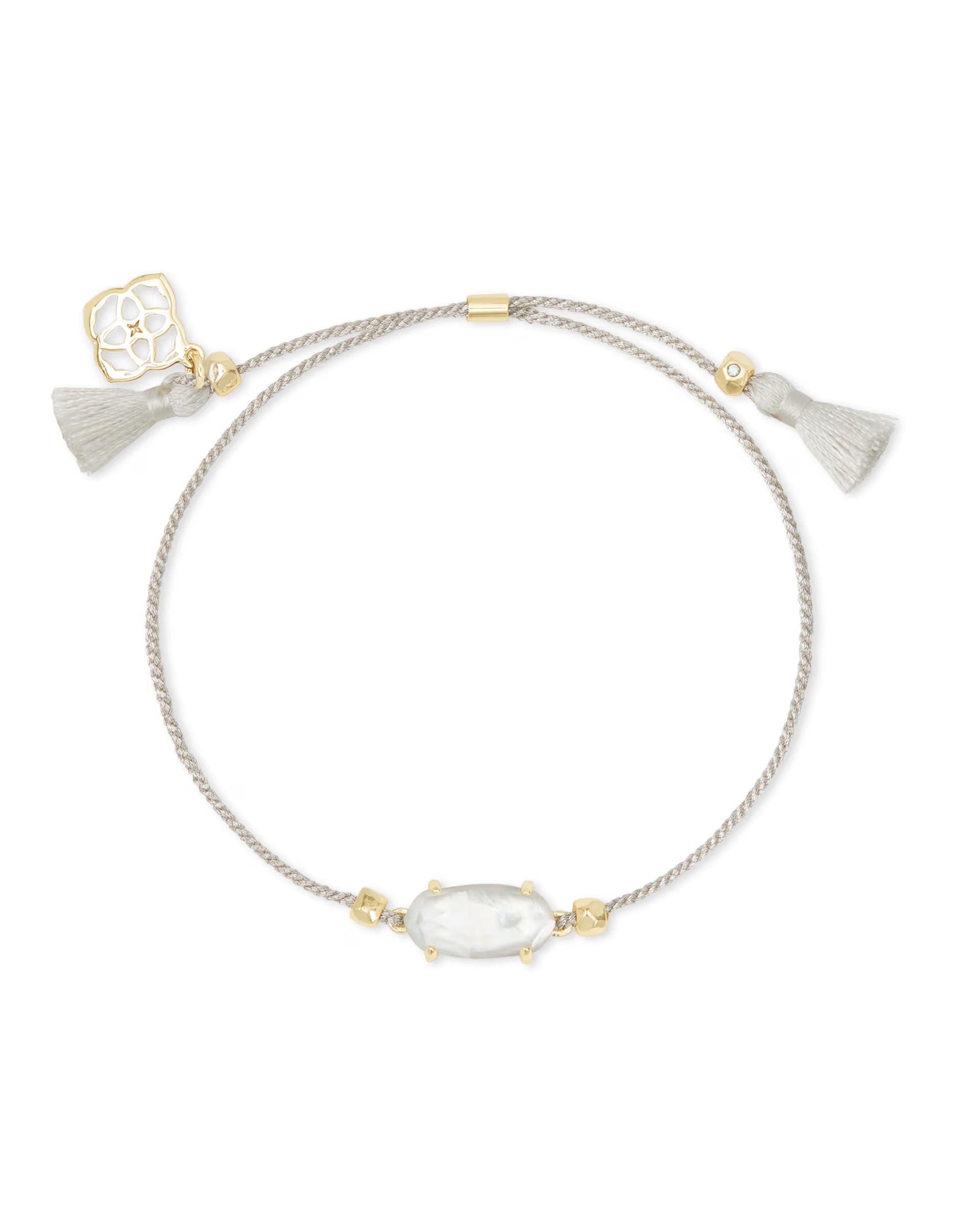 Everlyne Silver Cord Friendship Bracelet  - Ivory Mother of Pearl