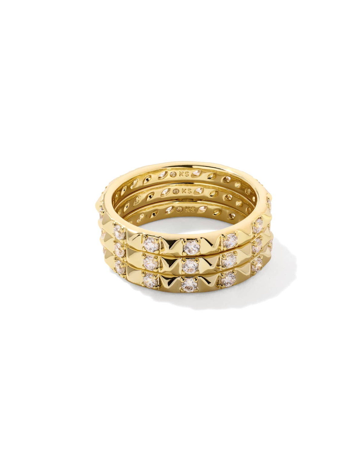 Fate Gold Ring Set of 3 - White CZ