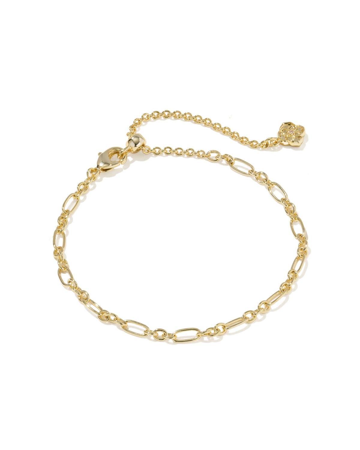 Fate Gold Set of 2 Delicate Chain Bracelets - White CZ