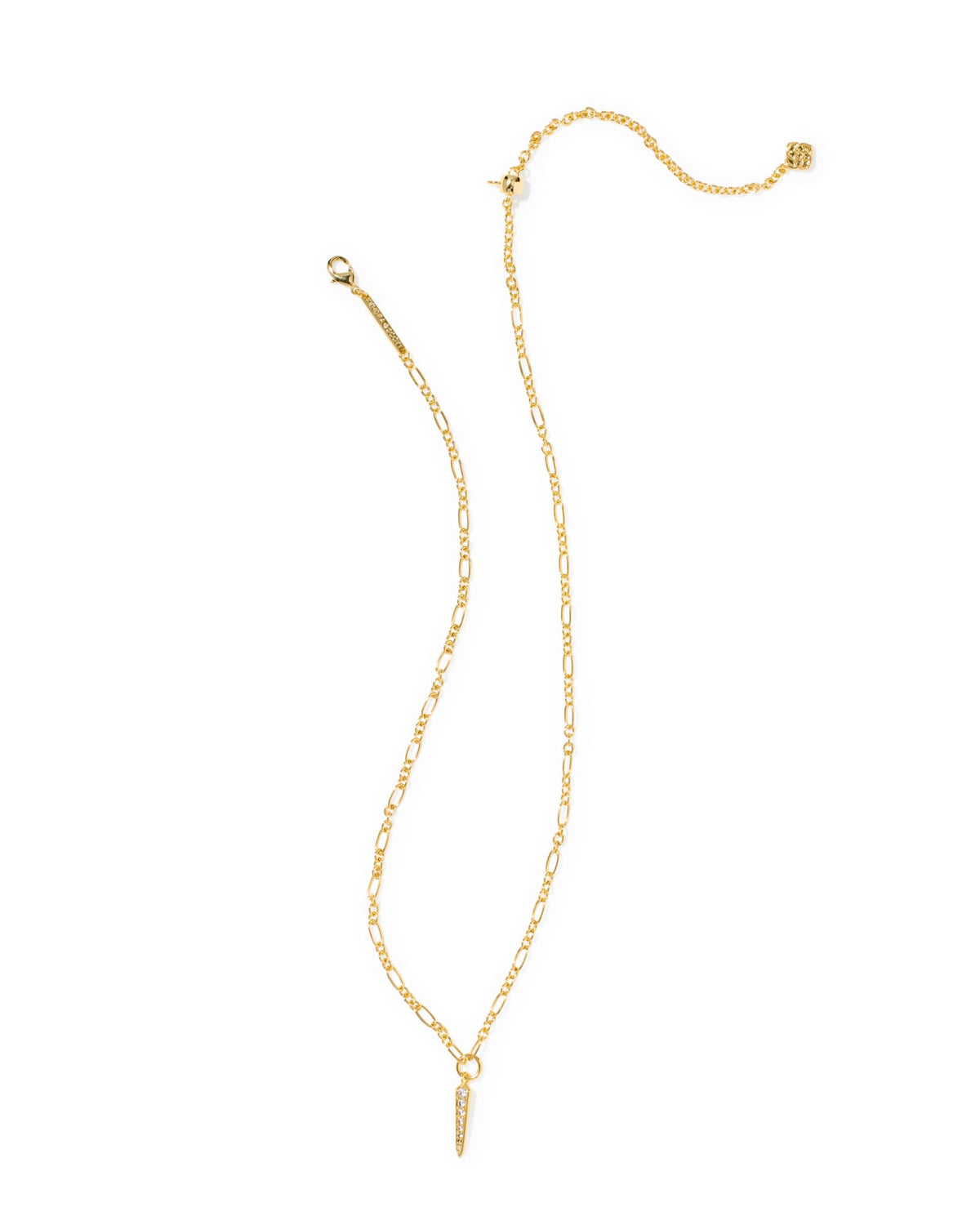 Fate Gold Short Pendant Necklace - White CZ